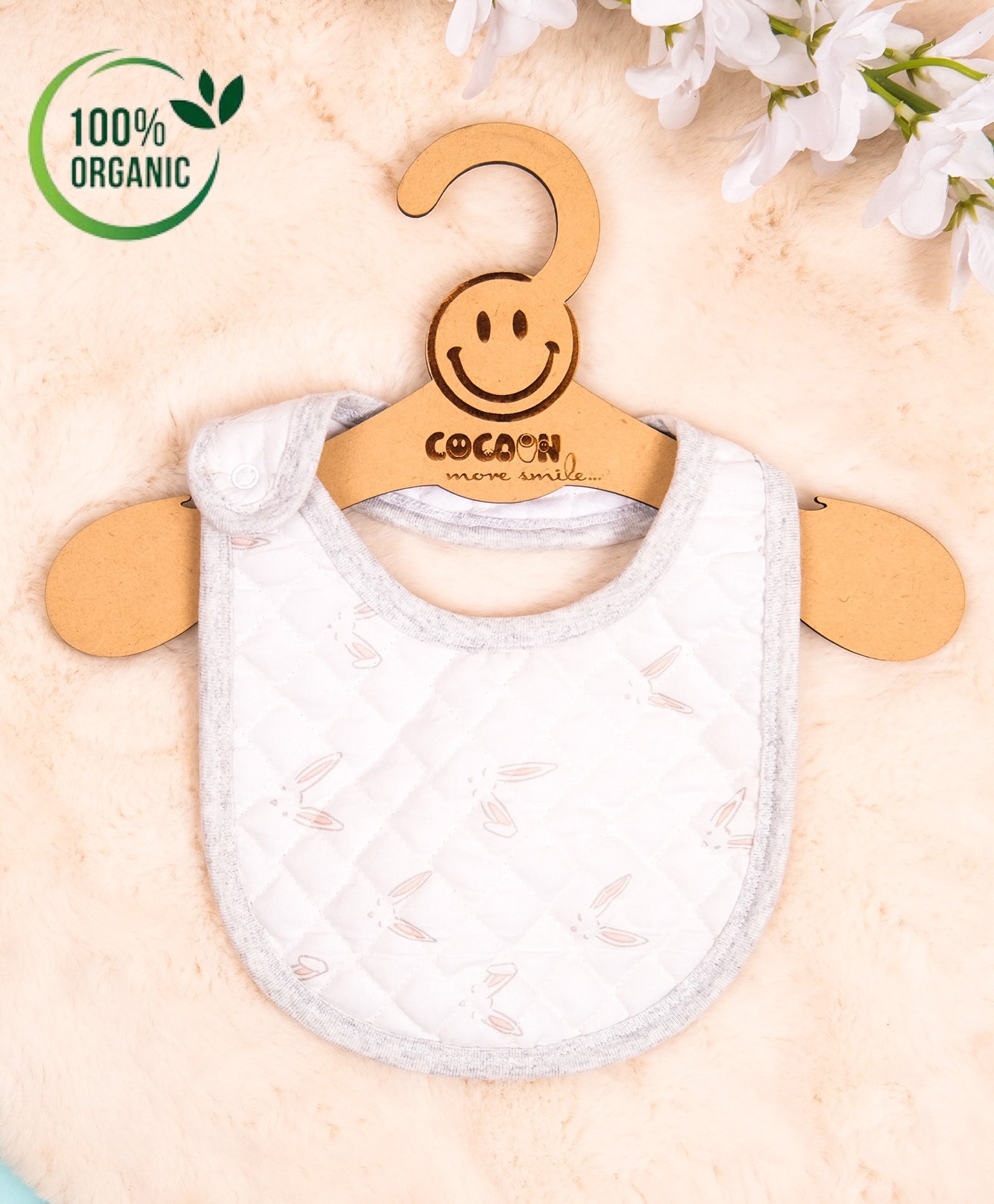 COCOON ORGANICS 100% Organic Cotton Premium Quilted Bib - Grey-image-42