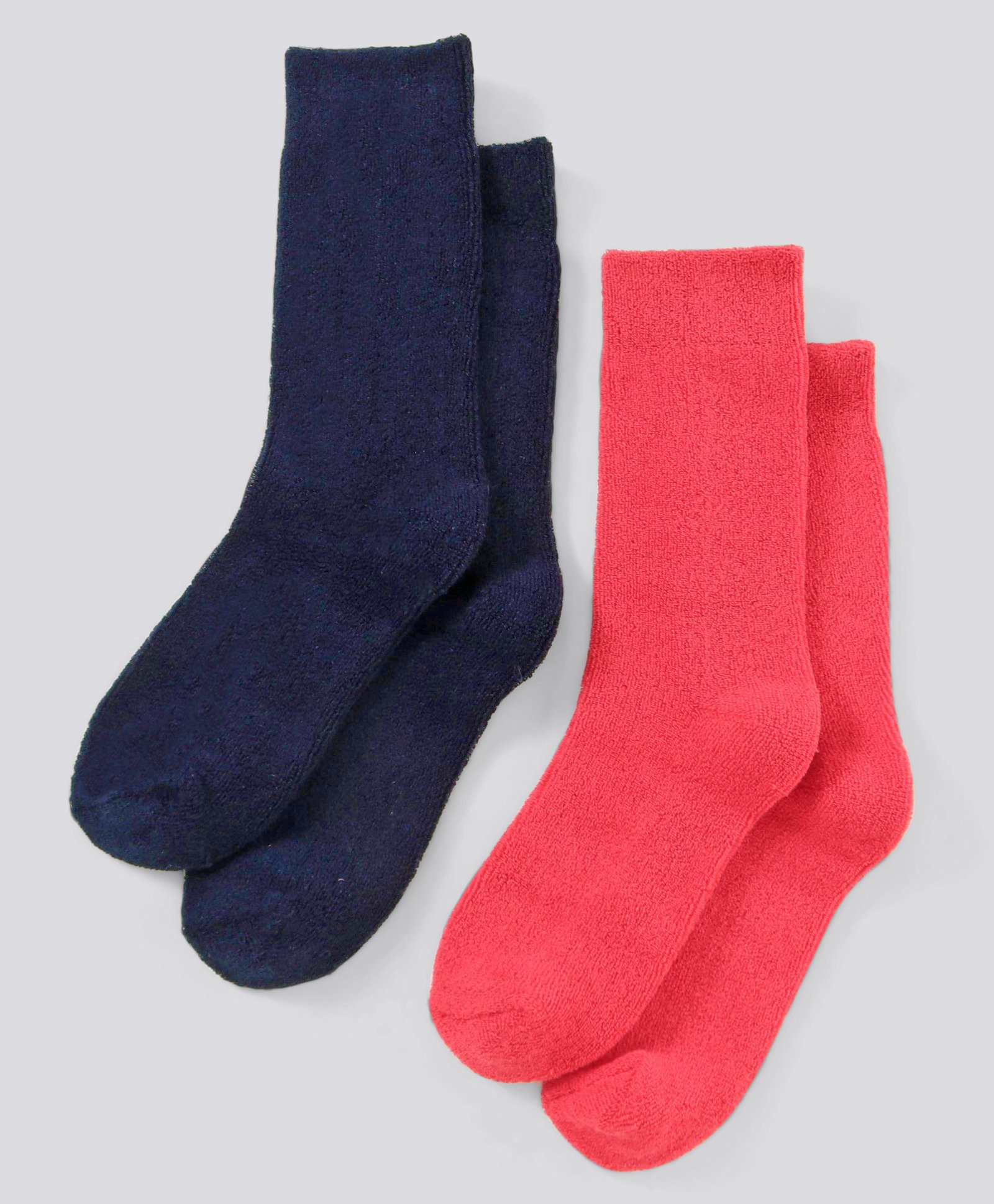 Pine Kids Anti Microbial Washed Soft Terry Socks Set of 2 Pairs - Navy Pink-picture-17