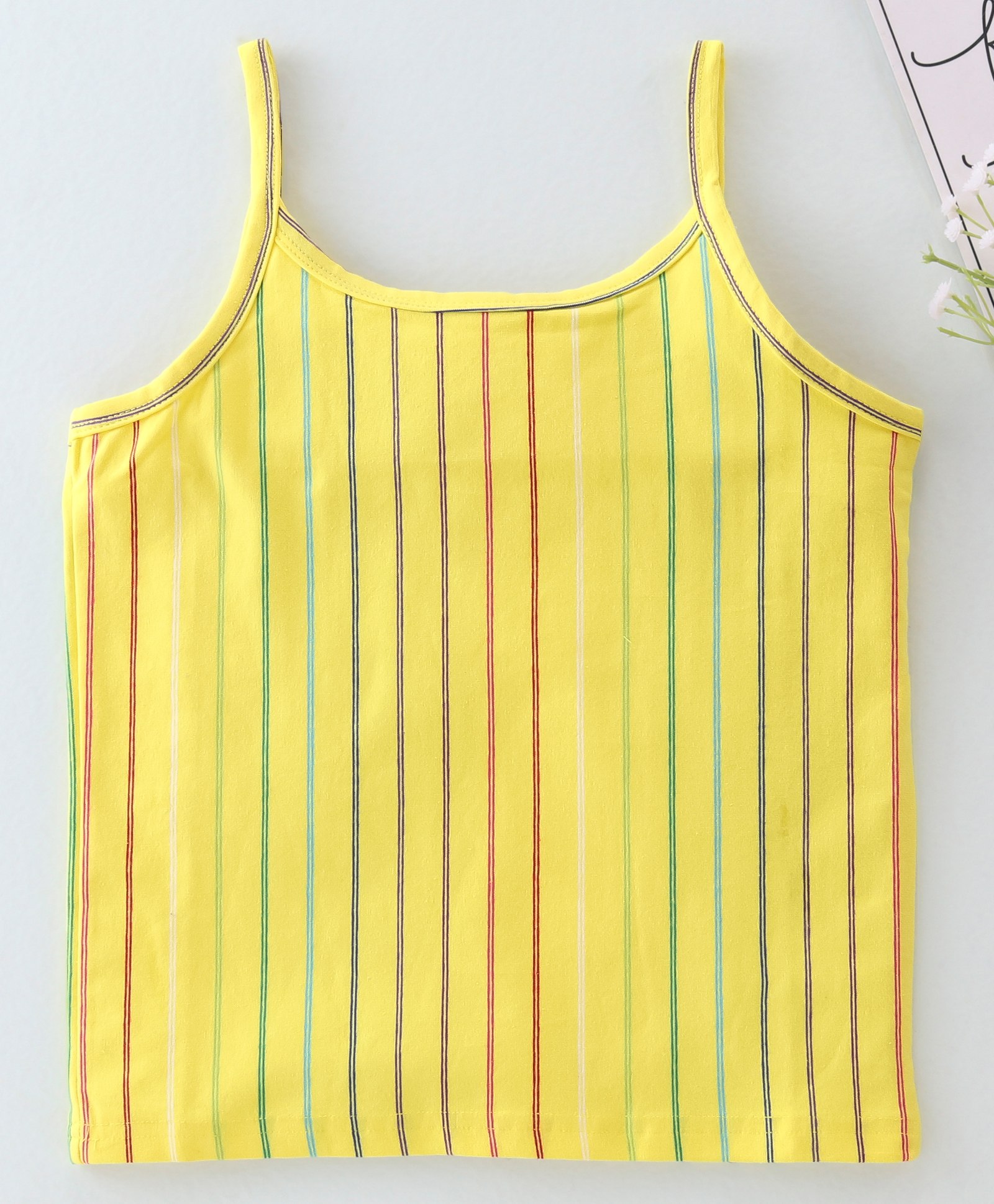Kookie Kids Sleeveless Striped Top - Yellow-image-1
