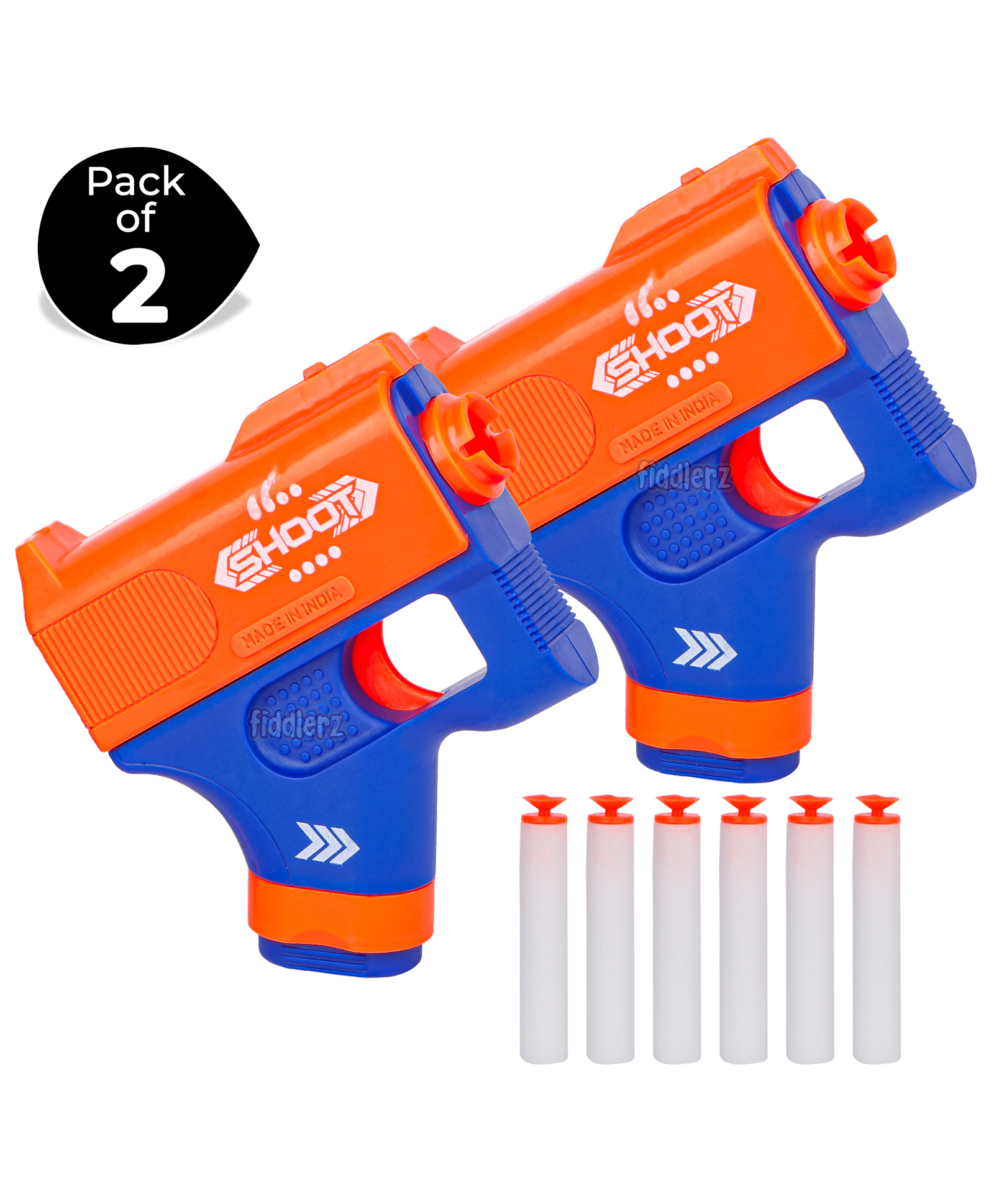Fiddlerz  Blaster Storm Gun With Foam Bullets Pack of 2 - Blue-picture-12