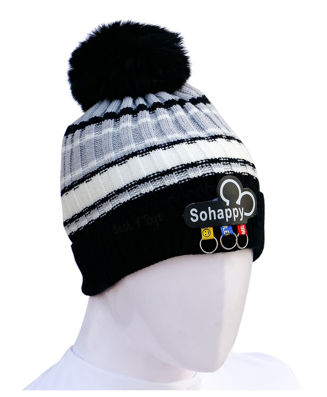 Fiddlerz Crochet Beanie with Pom Pom - Multicolour-picture-17