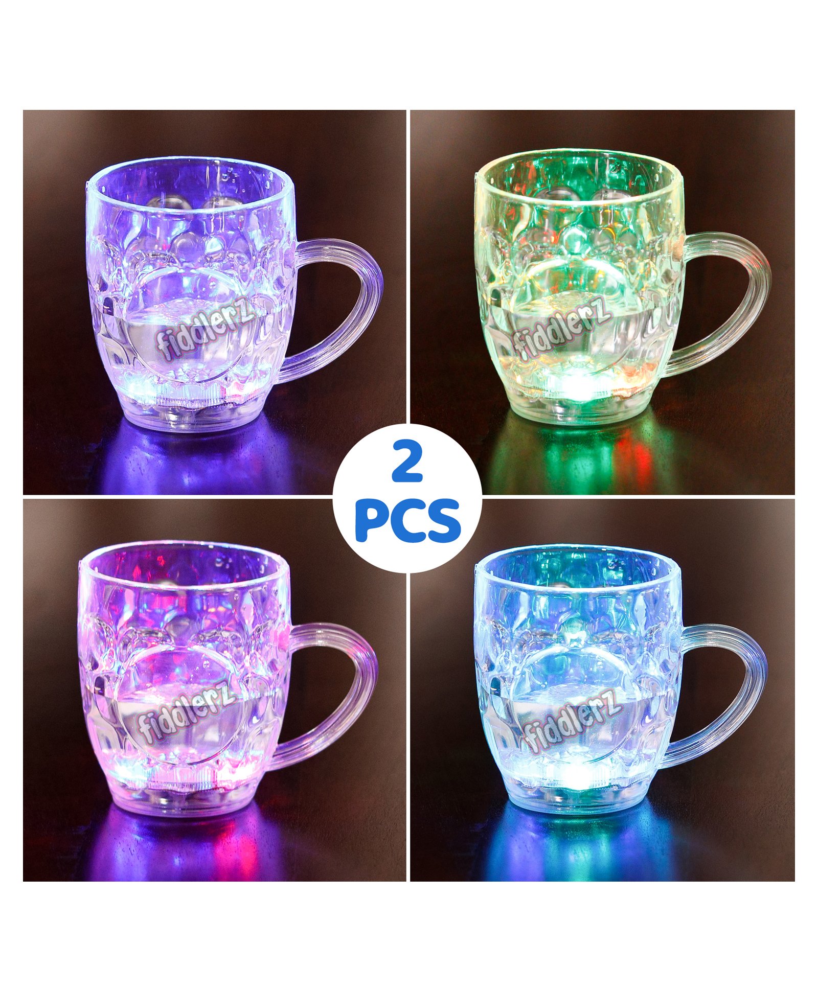 Fiddlerz LED Light Mug Pack of 2 - Multicolour-picture-19