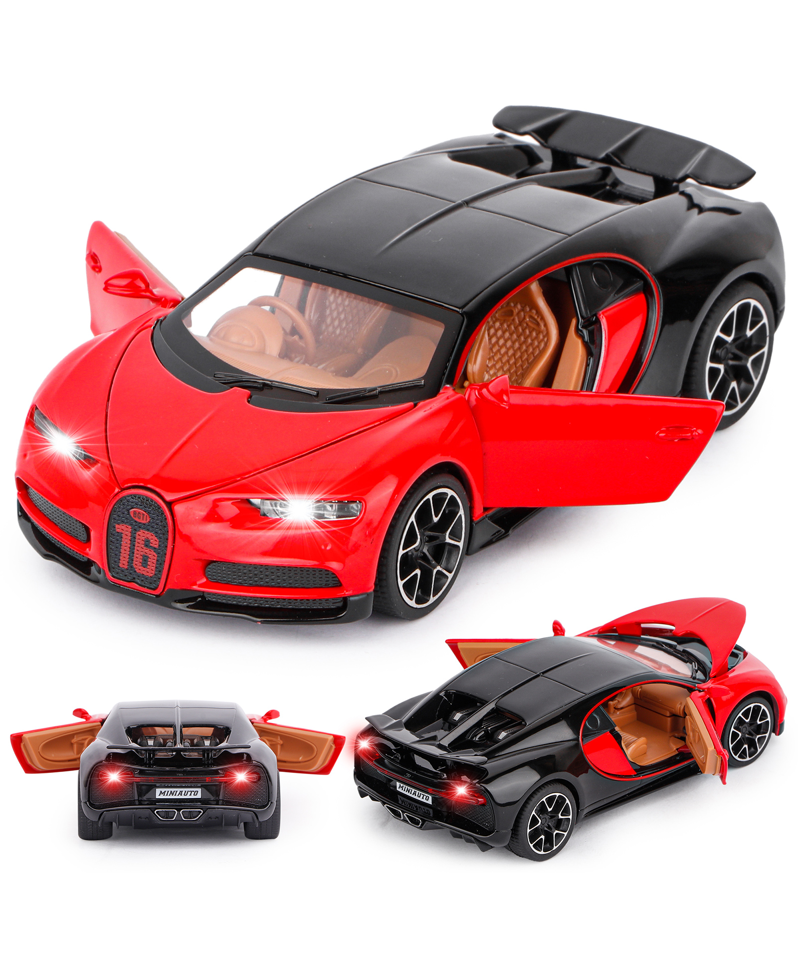 Fiddlerz Pullback Diecast Vehicle Model Car Toy With Openable Doors & Light Sound (Colour May Vary)-picture-27