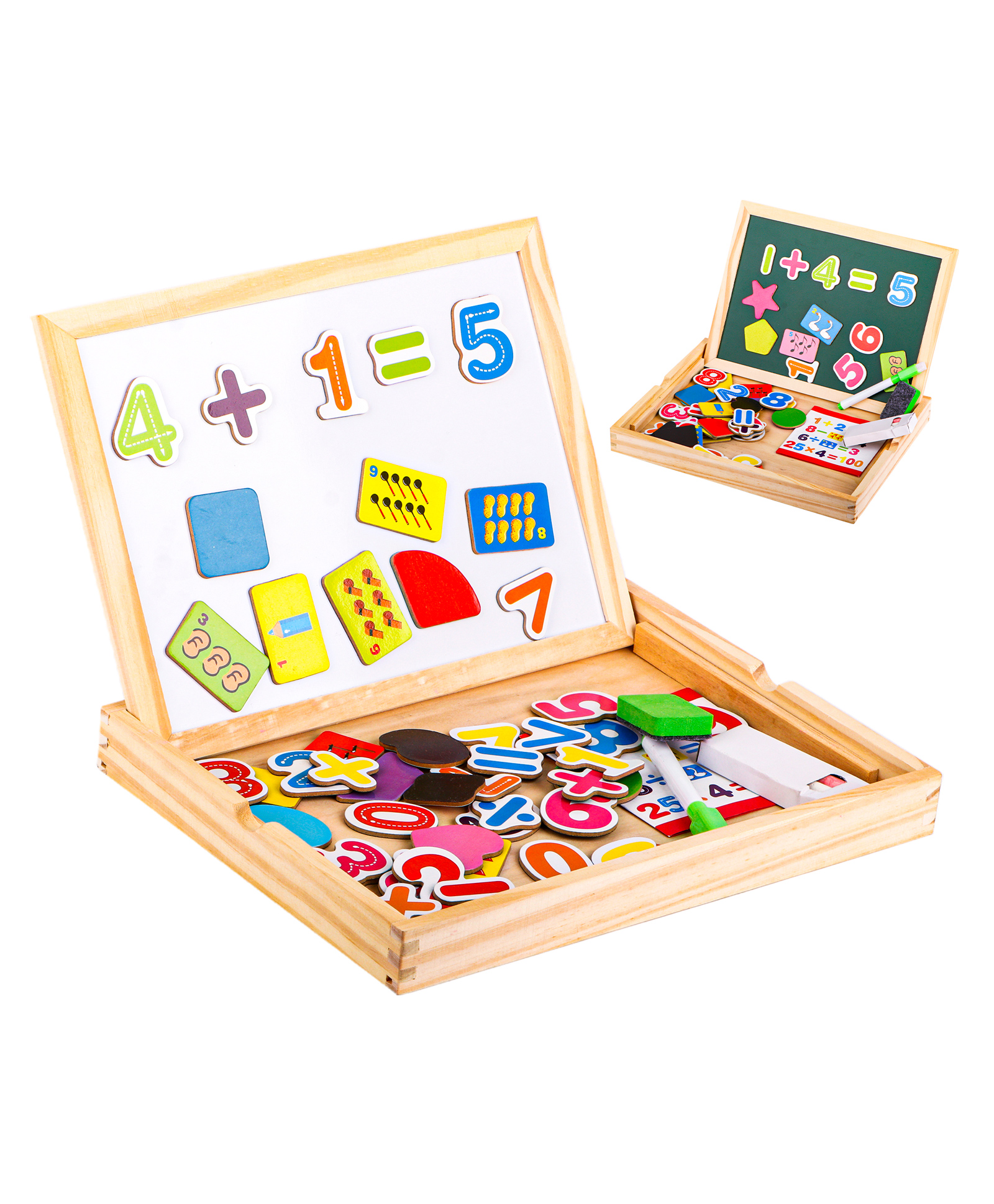 Fiddlerz Wooden Art Double Sided Chalkboard Puzzle - Multicolour-picture-26