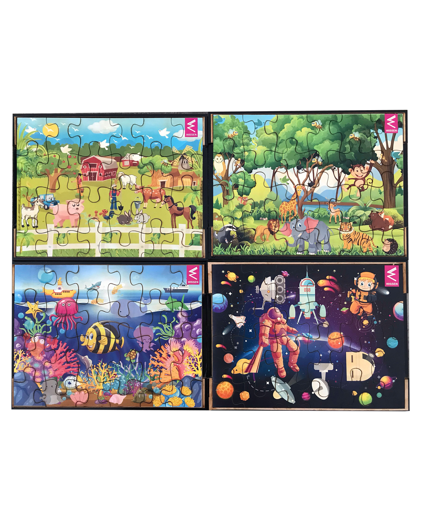 Wissen Wooden Jigsaw Puzzle Set of 4  - 24 Pieces Each-picture-21