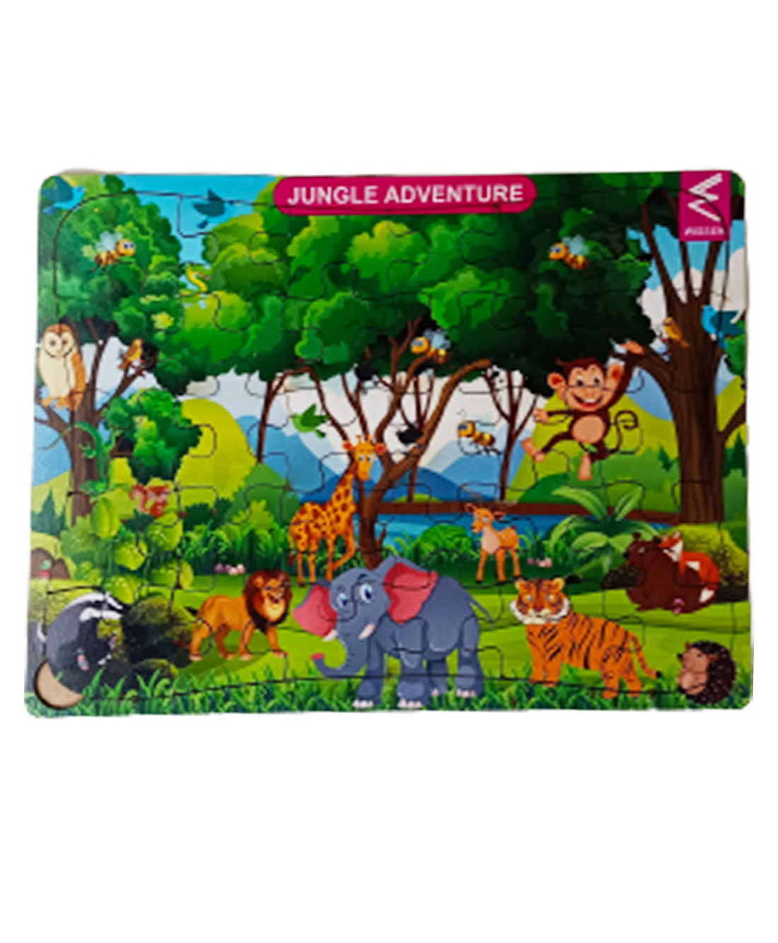 WISSEN Wooden Jungle Theme Puzzle board -Multicolor- 30 pieces-picture-47