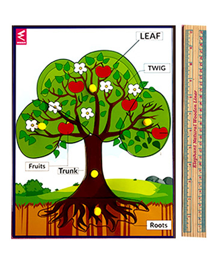 WISSEN Wooden Tree Parts Knob and Peg Puzzle Multicolor - 5 Pieces-picture-28