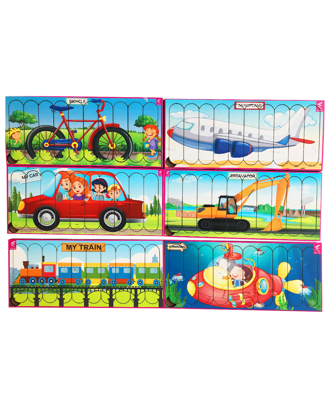 WISSEN Board Strip Puzzle Set Pack of 6 Multicolor - 10 Pieces Each-image-24