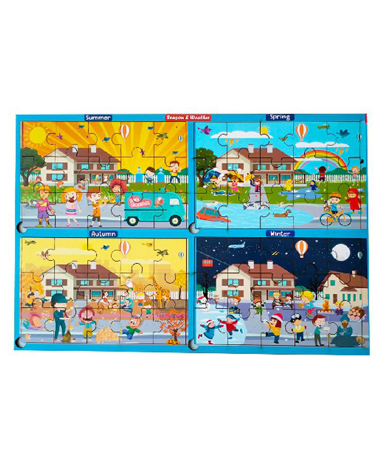 WISSEN Wooden Floor Jigsaw Puzzle on Season and Weather Multicolor - 60 Pieces-picture-42