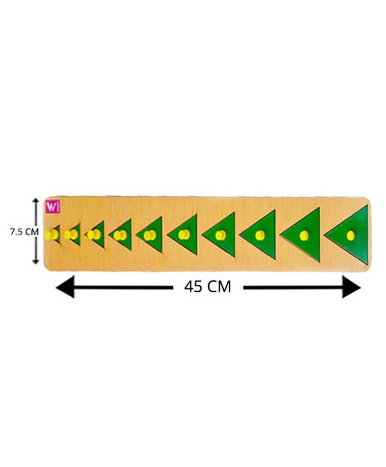 WISSEN Triangle Shape Serrations Knob & Peg Puzzle Green - 10 Pieces-picture-13