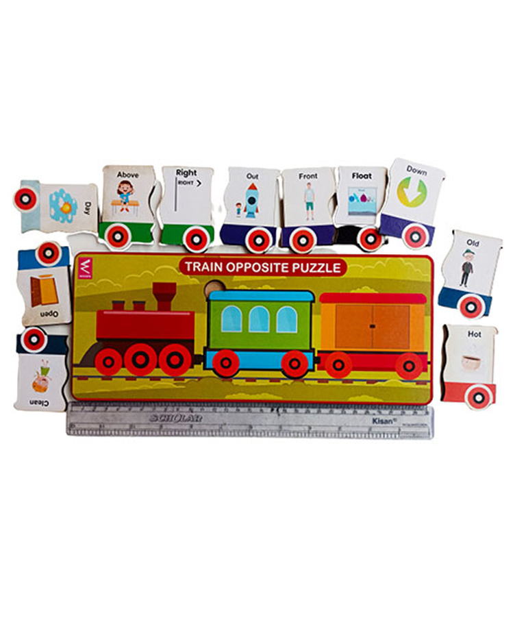 WISSEN Train Opposites Board Puzzle Multicolor - 46 Pieces-image-47
