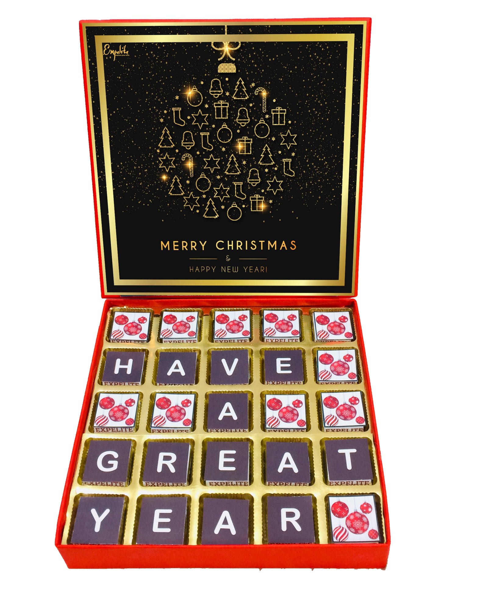Expelite Merry Christmas & New Year Chocolate Gift Box - 25 Pieces-image-37