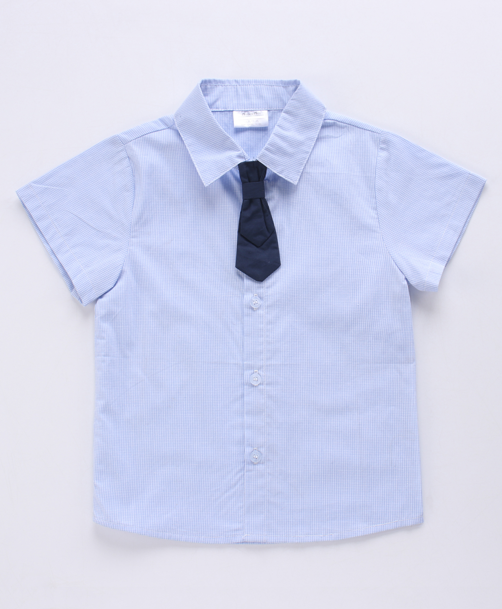 Kookie Kids Half Sleeves Check Shirt - Blue-image-23