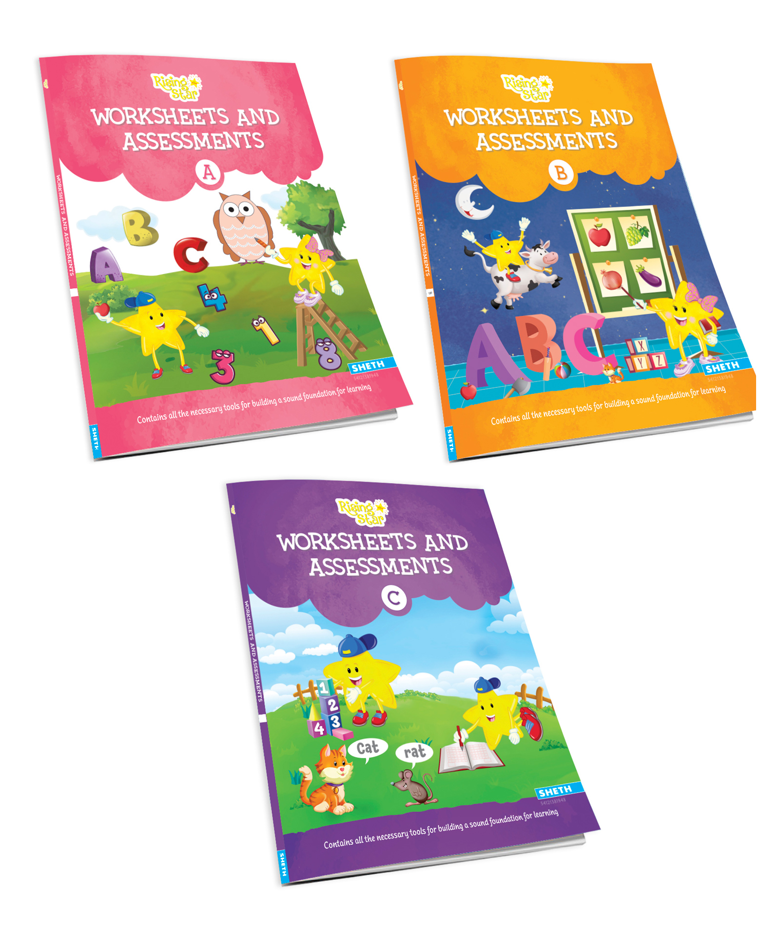 jolly kids Rising Star Preschool Fun Learning Worksheets And Assessment Books Pack Of 3 - English-picture-14