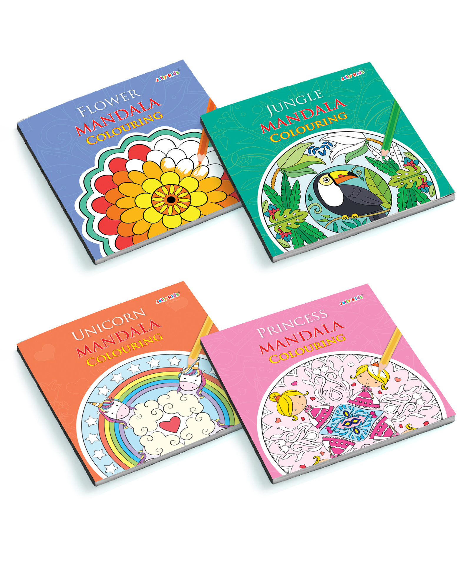 jolly kids Mandala Colouring Books Pack of 4 - English-picture-22