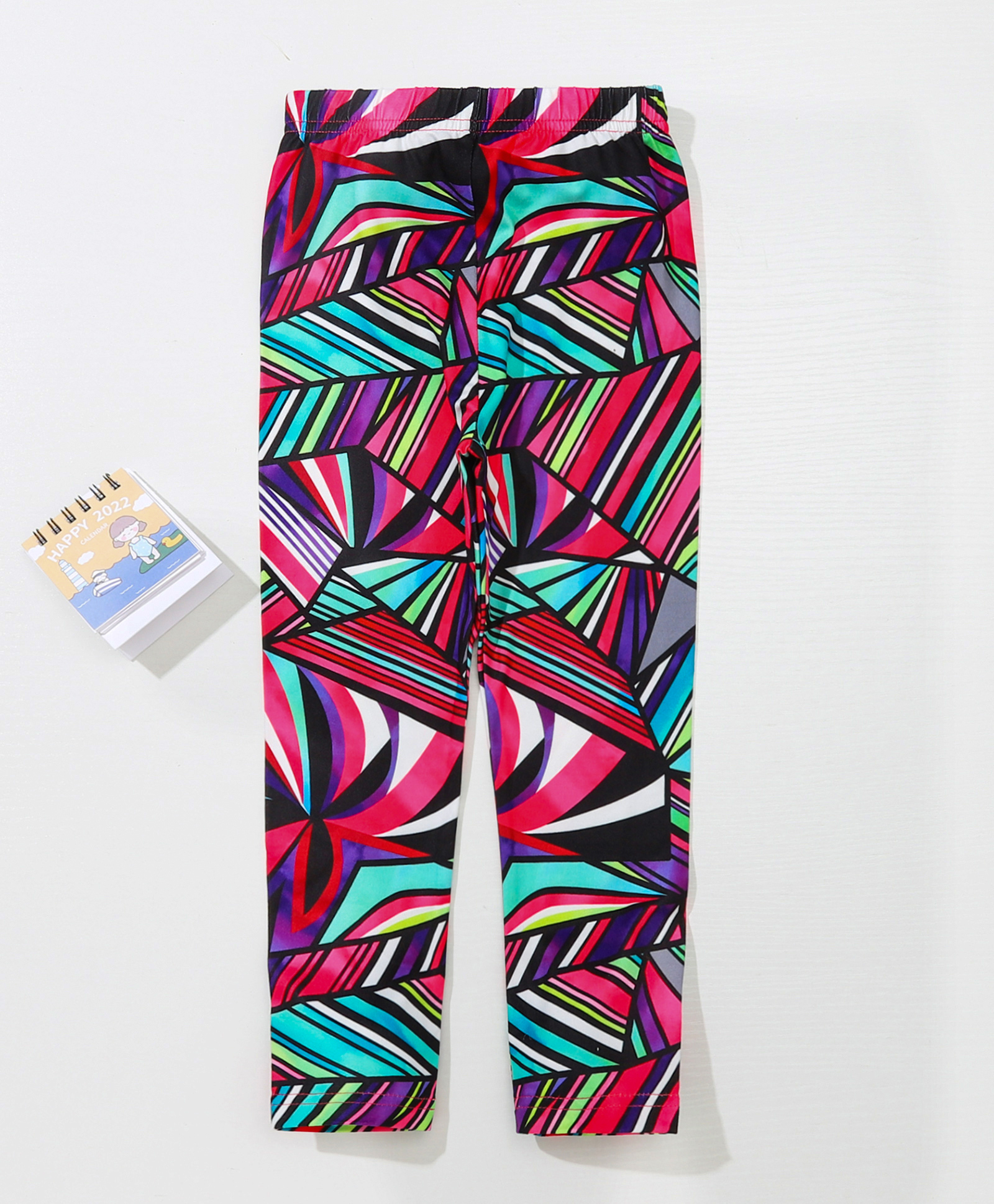 Kookie Kids Full Length Leggings Abstract Print - Maroon-image-1