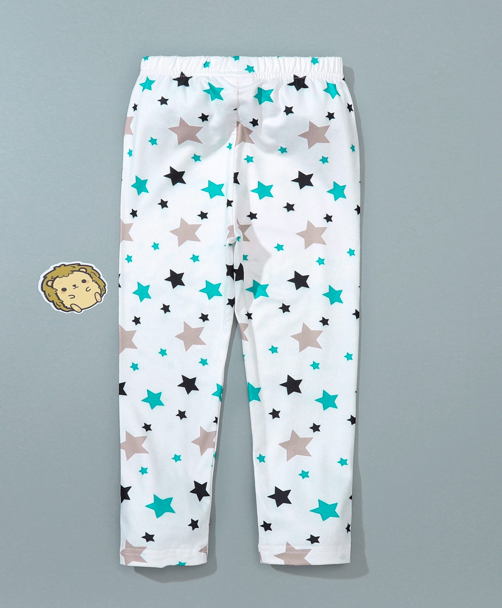 Kookie Kids Full Length Star Print Leggings - White-picture-22