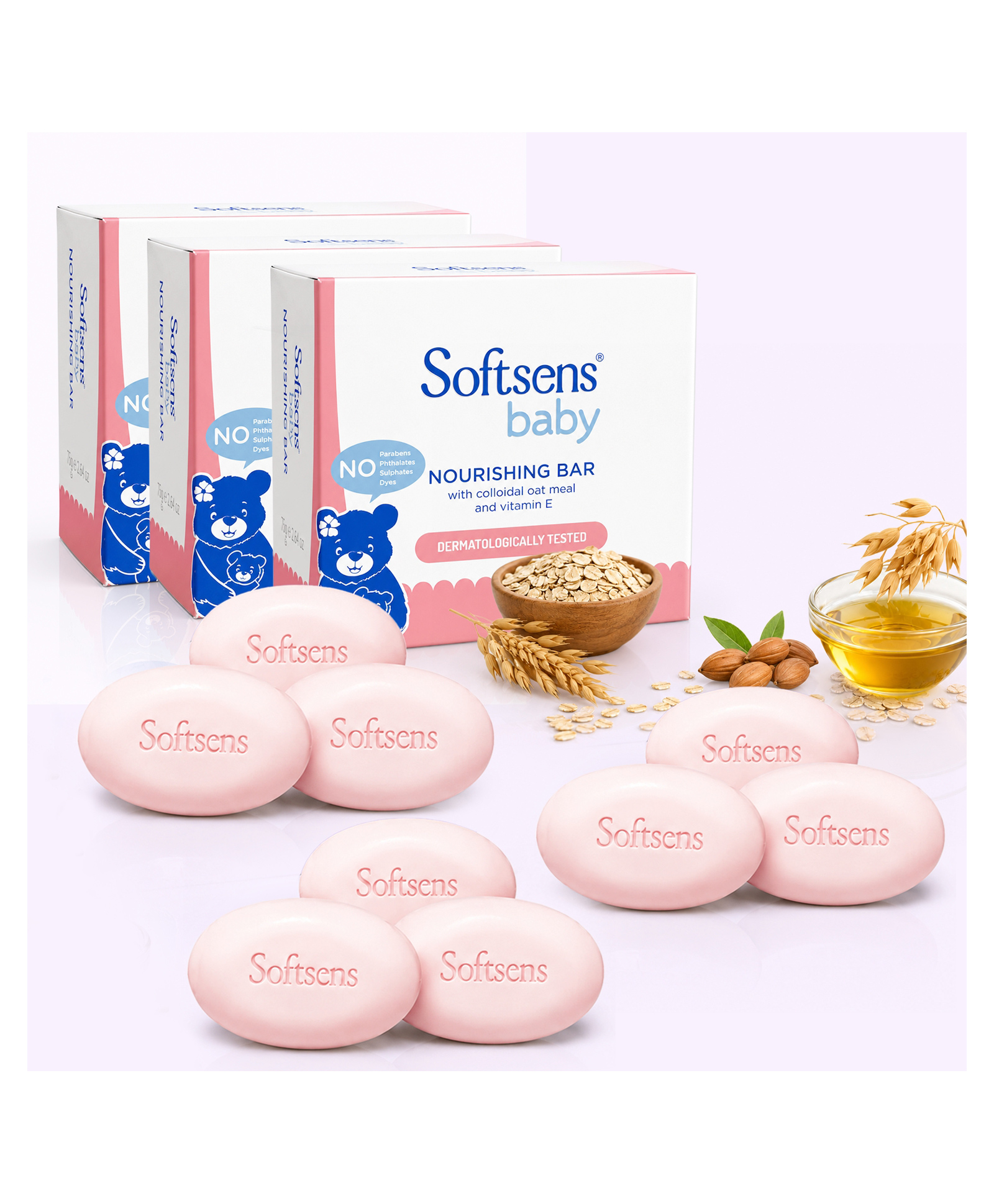 Softsens baby Nourishing Bar 100 gm Multipack (Pack of 3 - 9 Soaps)-image-15