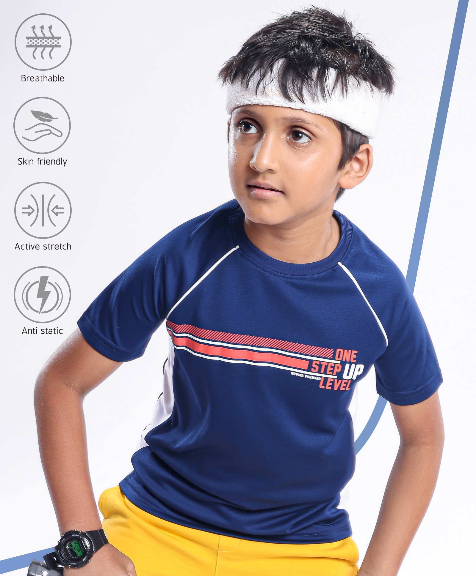 Pine Active Skin Friendly & Breathable Half Sleeves T-Shirt Text Print - Multicolor-picture-14