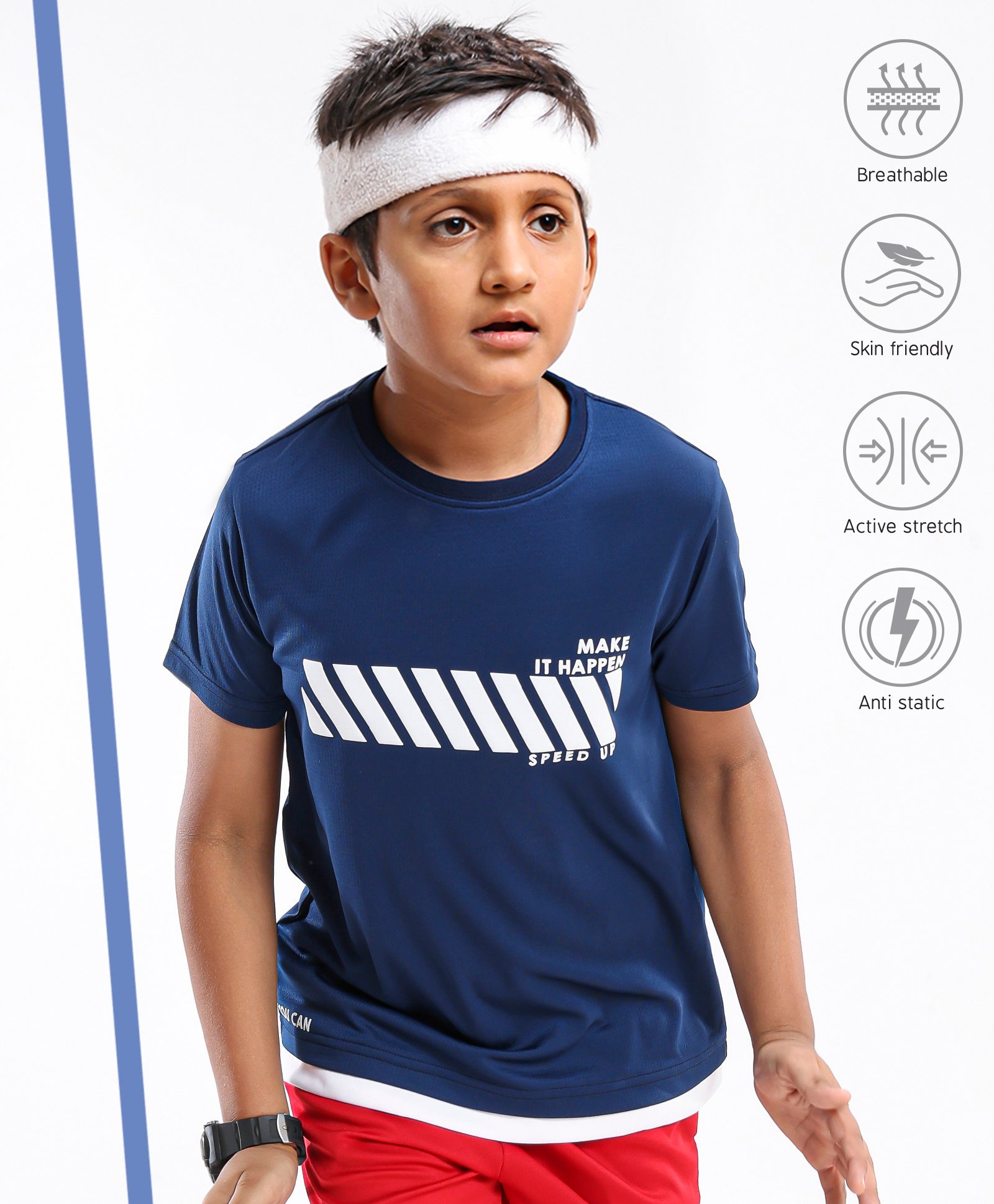 Pine Active Skin Friendly & Breathable Half Sleeves Sports Tee HD Print - Multicolor-picture-11