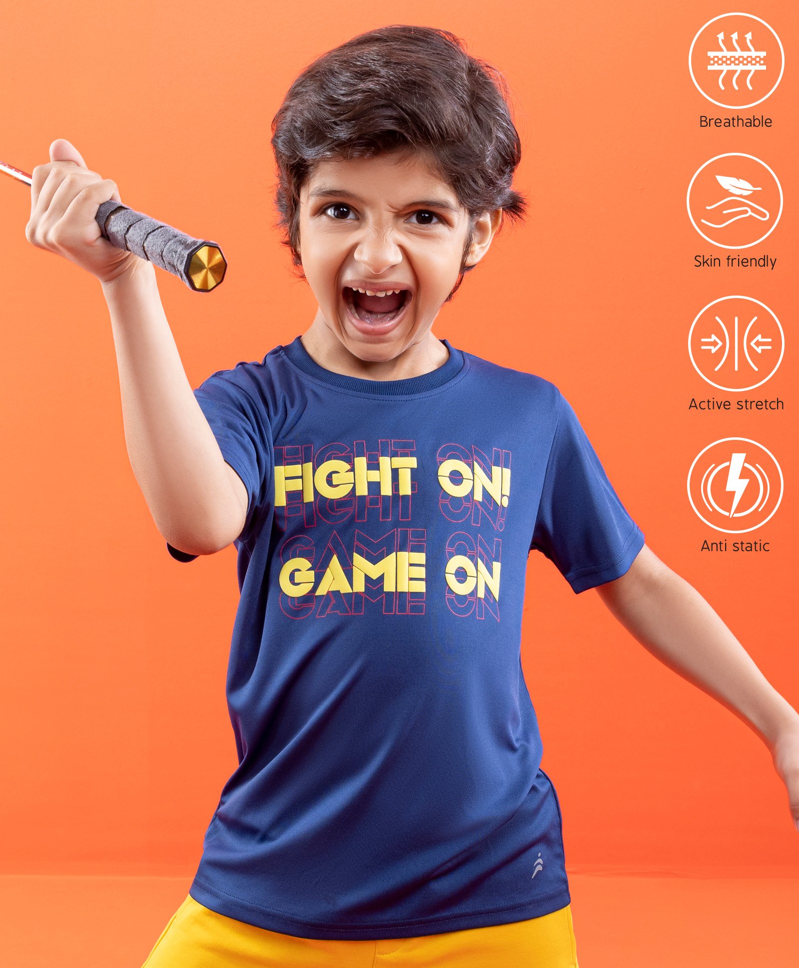 Pine Active Half Sleeves Tee Text Print - Dark Blue-picture-38