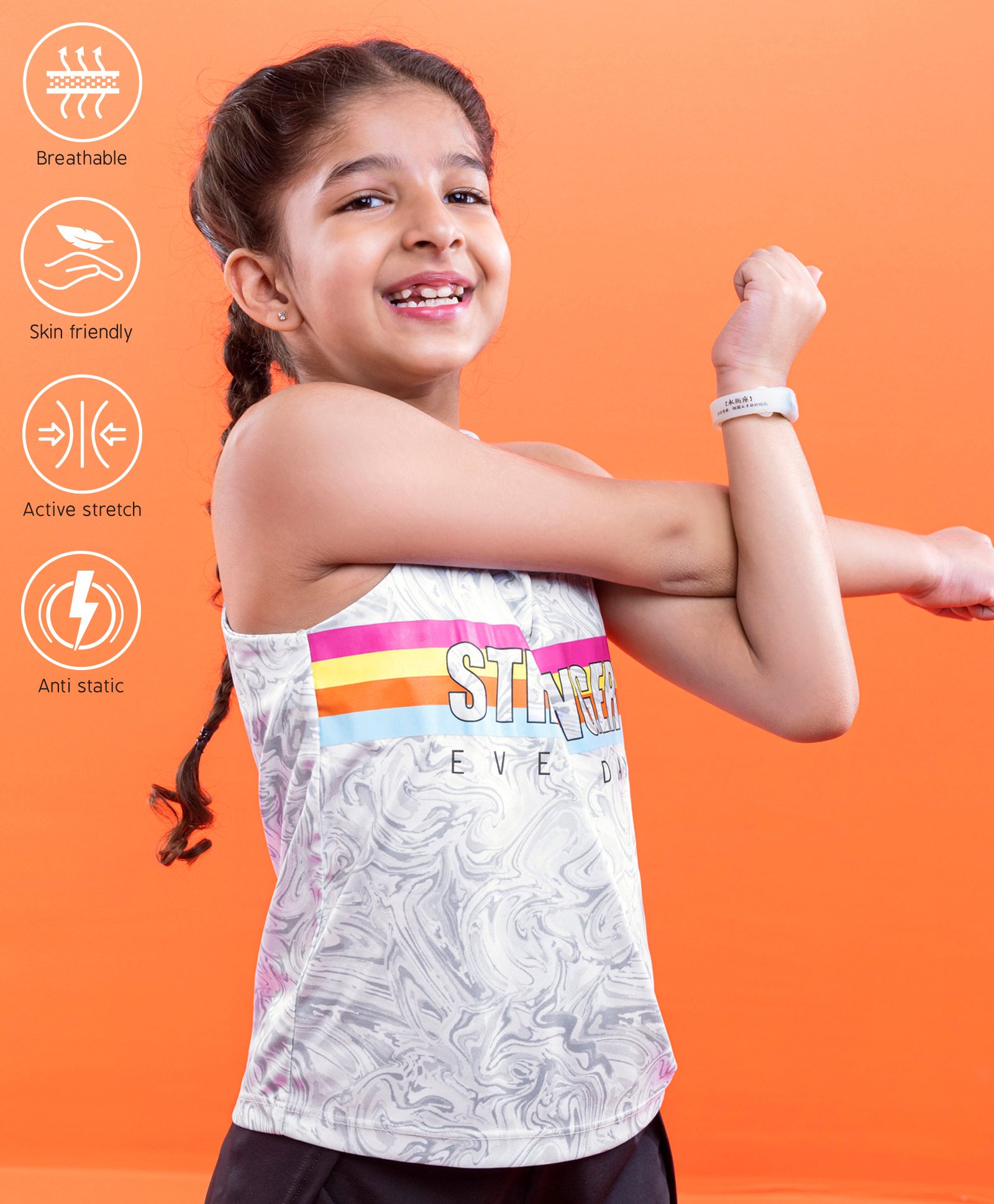 Pine Active Skin Friendly & Breathable Sleeveless Text Printed Tee - Multicolour-picture-17