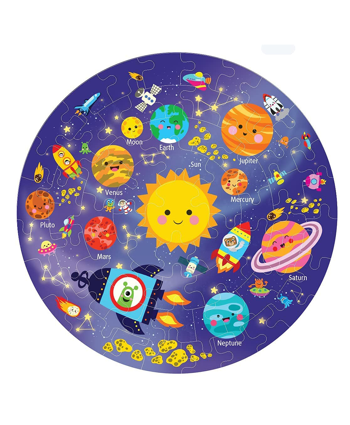 Fiddlys Wooden Solar System Jigsaw Puzzle - 60 Pieces-image-22