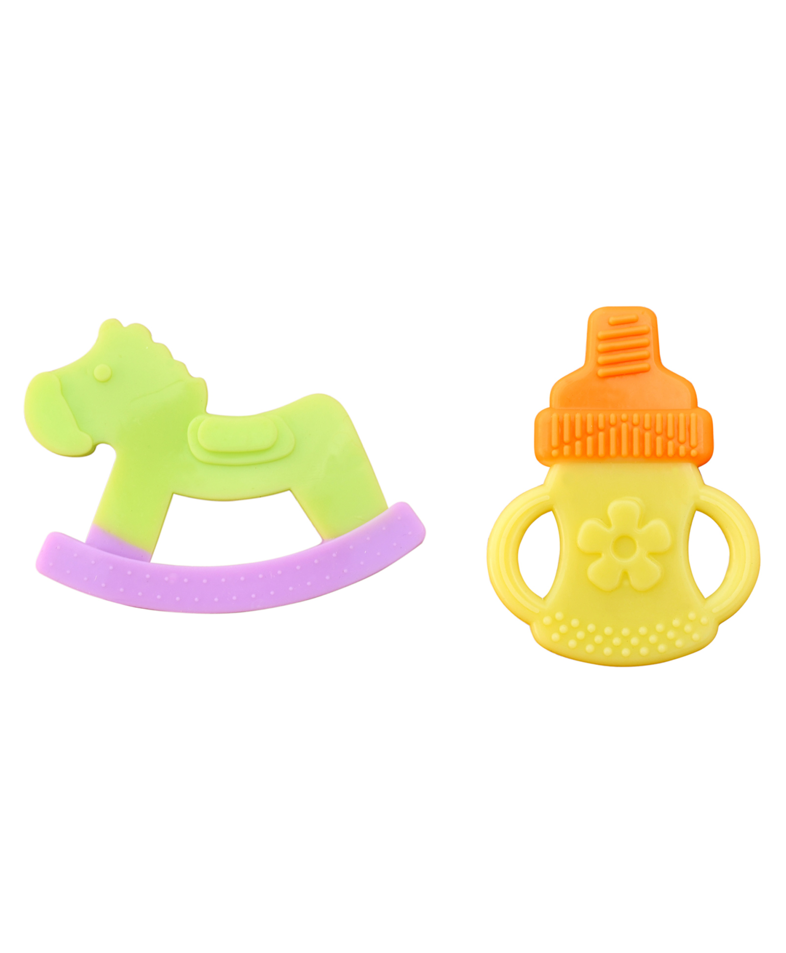 The Little Lookers Rocker & Feeding Bottle Shaped Silicone Teethers Pack of 2 - Multicolour-picture-10