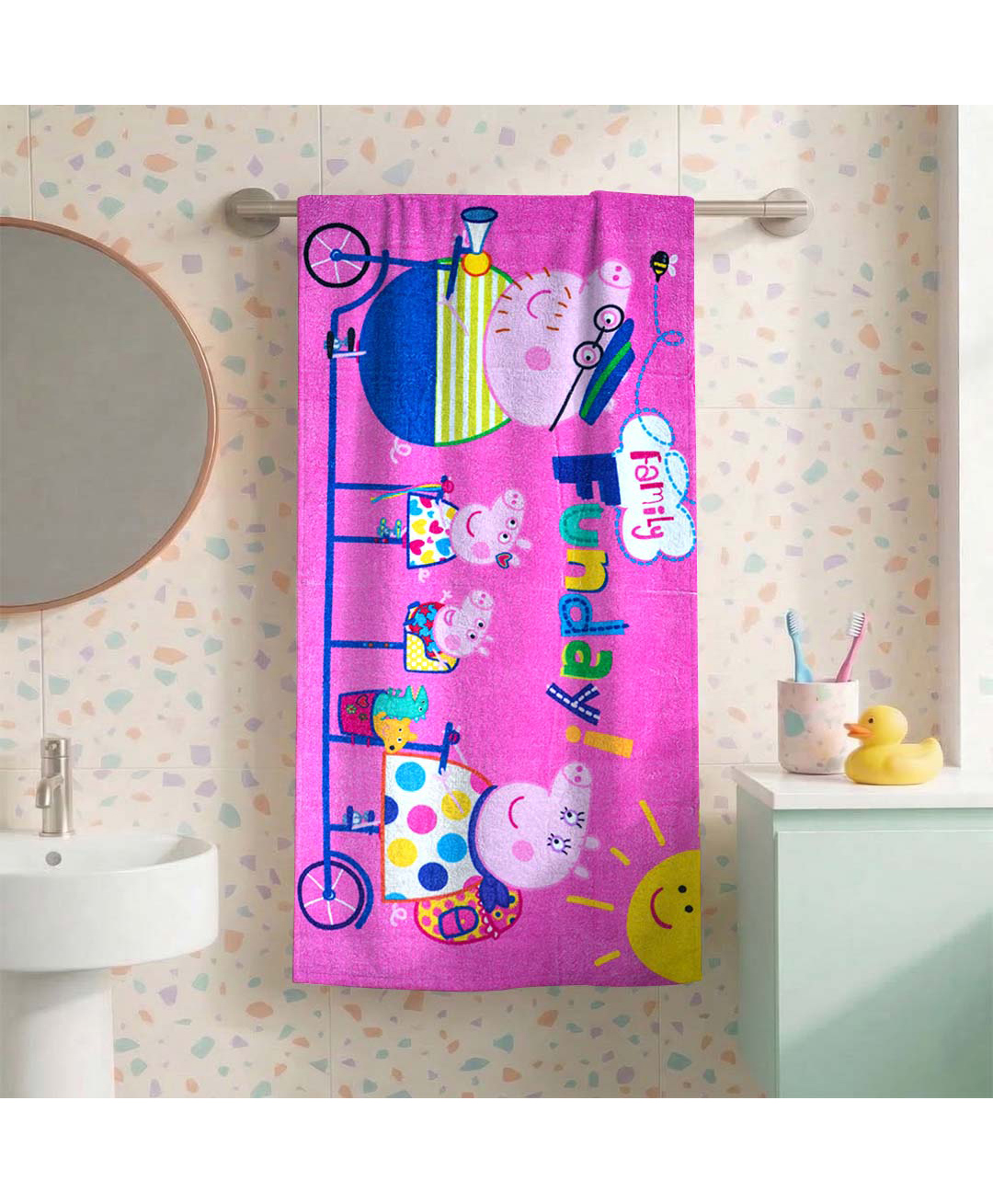 Peppa Pig Athom Living Funday Kids Bath Towel - Pink-image-10