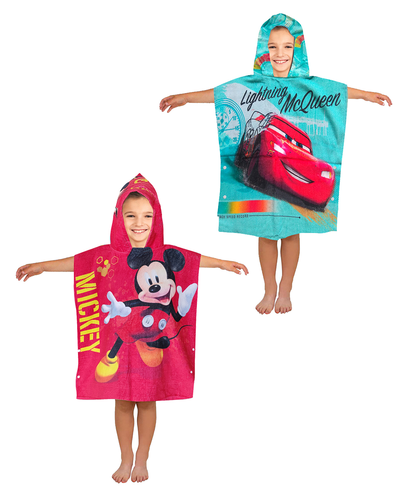 Disney Athom Mickey Mouse & Cars Hooded Bath Towel Pack of 3 - Multicolour-picture-35