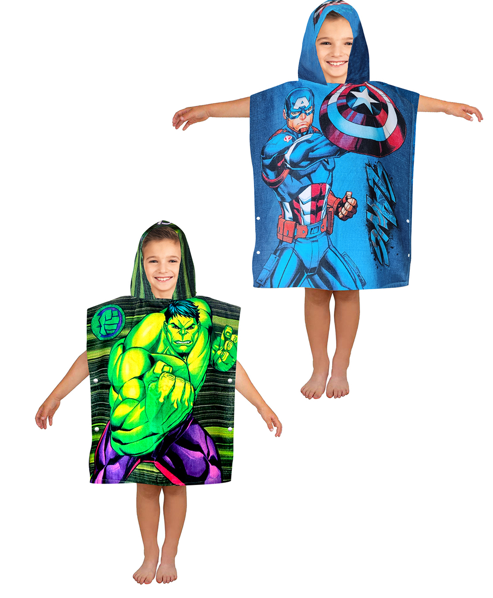Marvel Captain America and Hulk Hooded Bath Towel Pack of 2 - Blue-image-30
