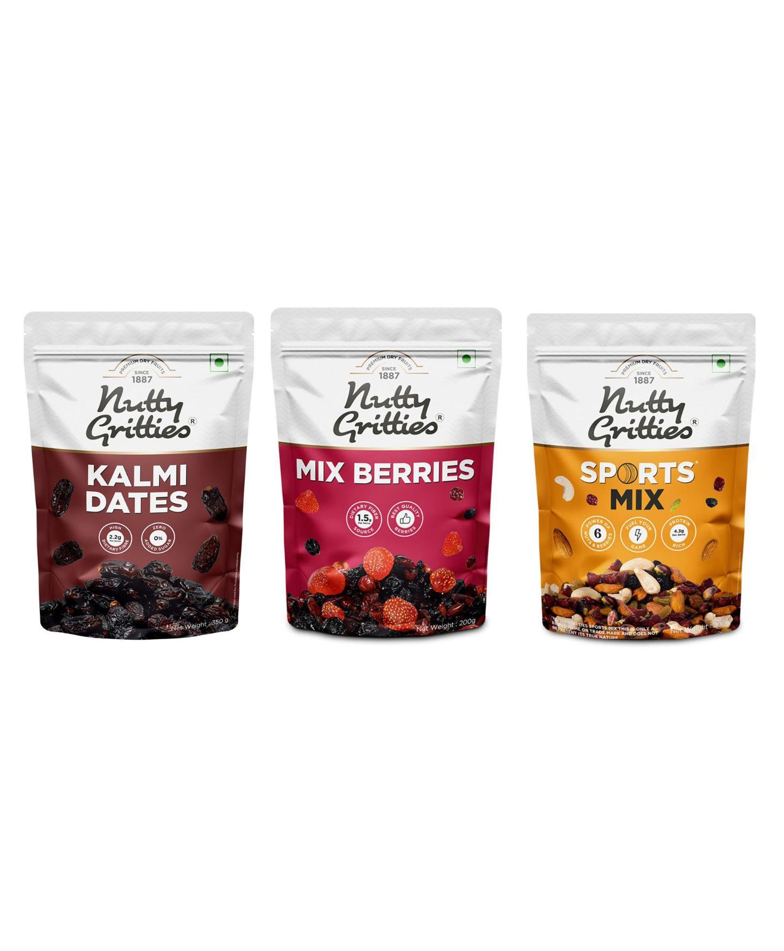 Nutty Gritties Mix Sports  Berries & Kalmi Dates Pack of 3 - 900 gm Total-image-31