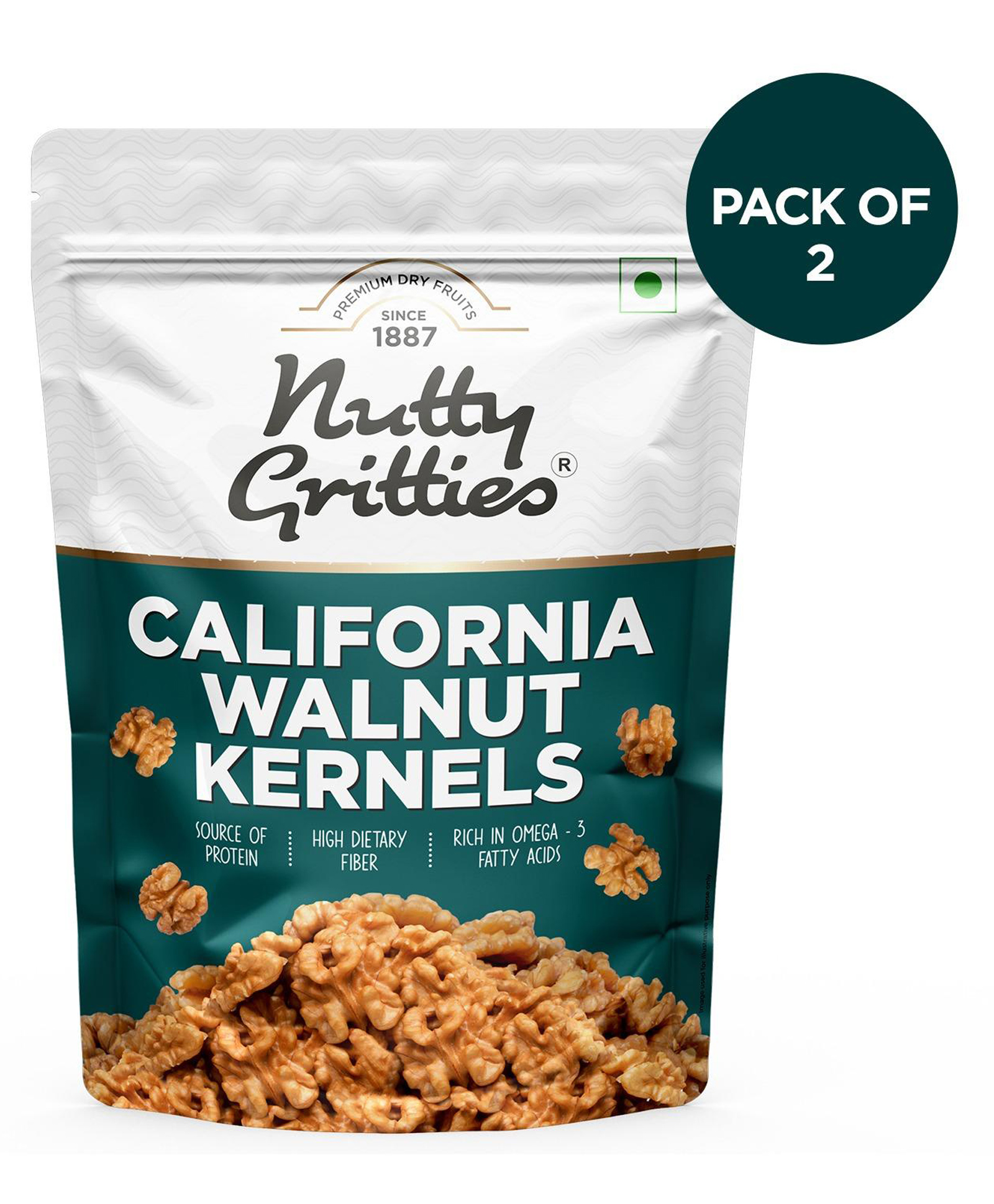 Nutty Gritties California Walnut Kernels Without Shell Pack of 2 - 200 gm-image-25