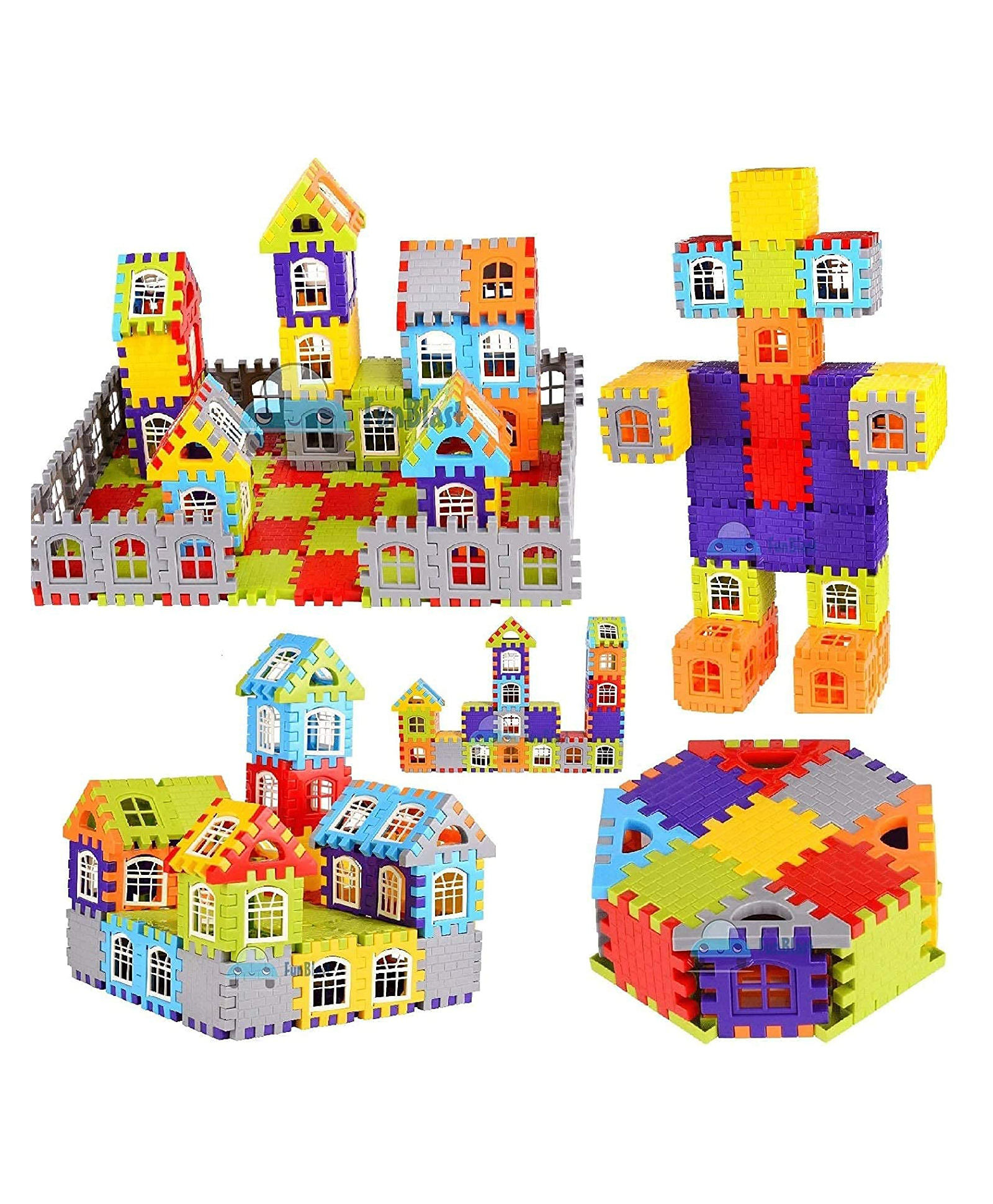 OPINA My House Building Blocks Set Multicolour - 72 Pieces-picture-26