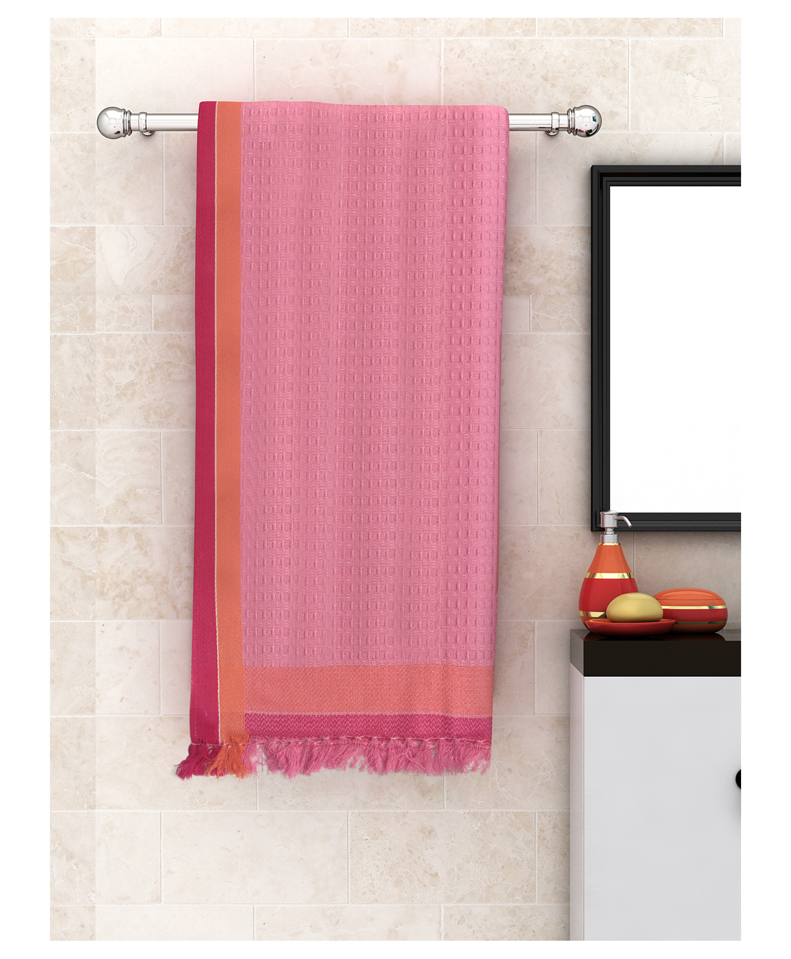 Athom Living 100% Premium Cotton Bath Towel - Pink-picture-48