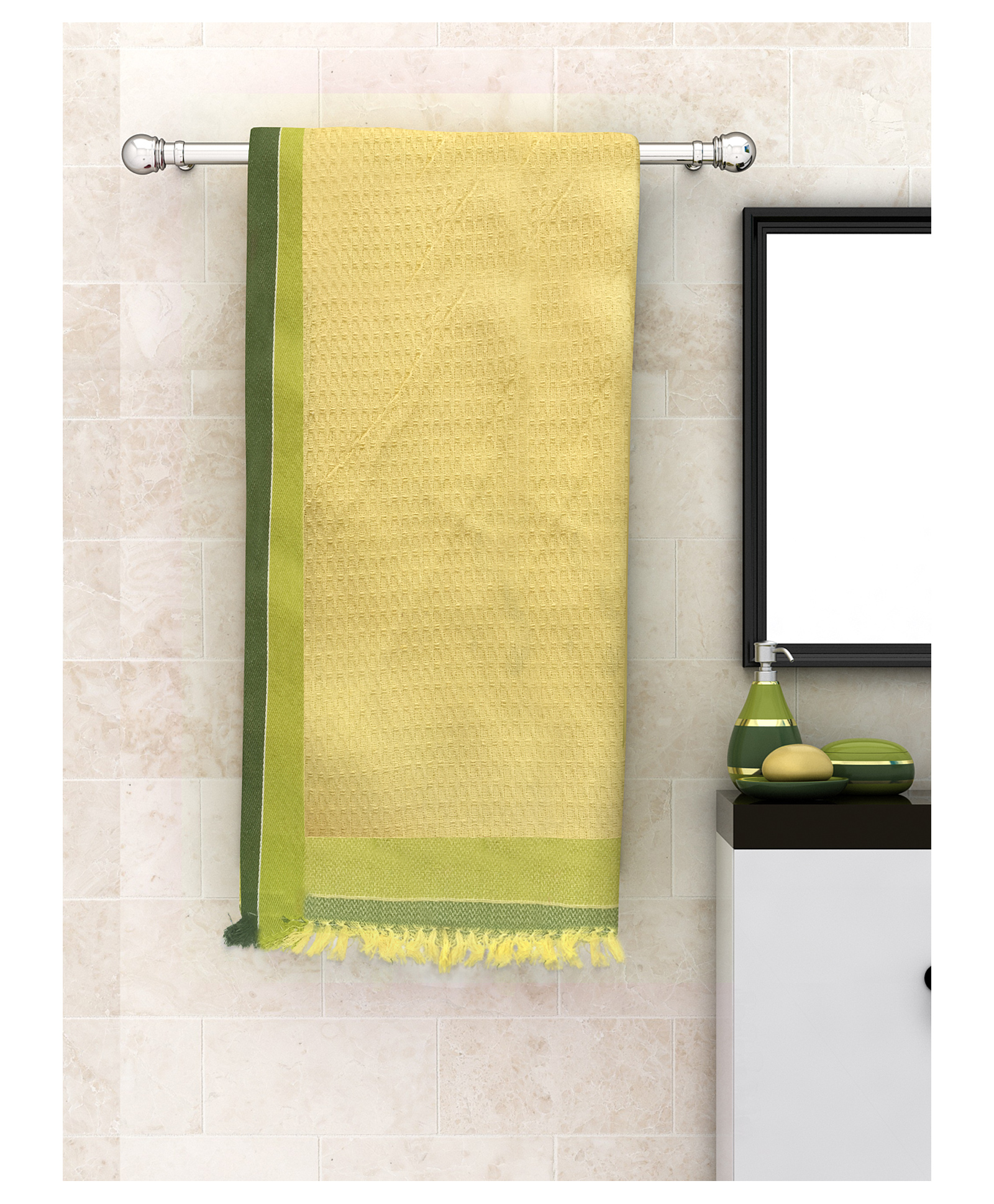 Athom Living 100% Premium Cotton Bath Towel - Yellow-picture-29