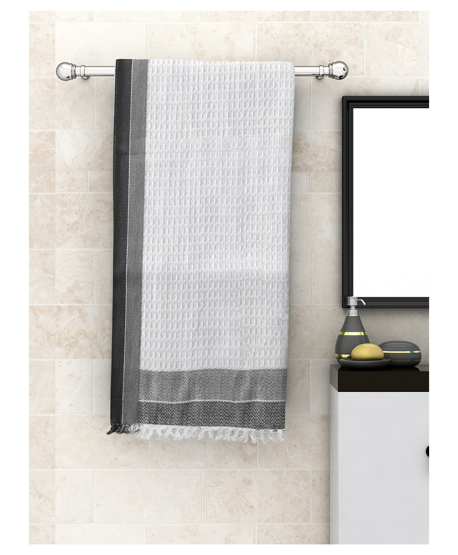 Athom Living 100% Premium Cotton Bath Towel - White-picture-18