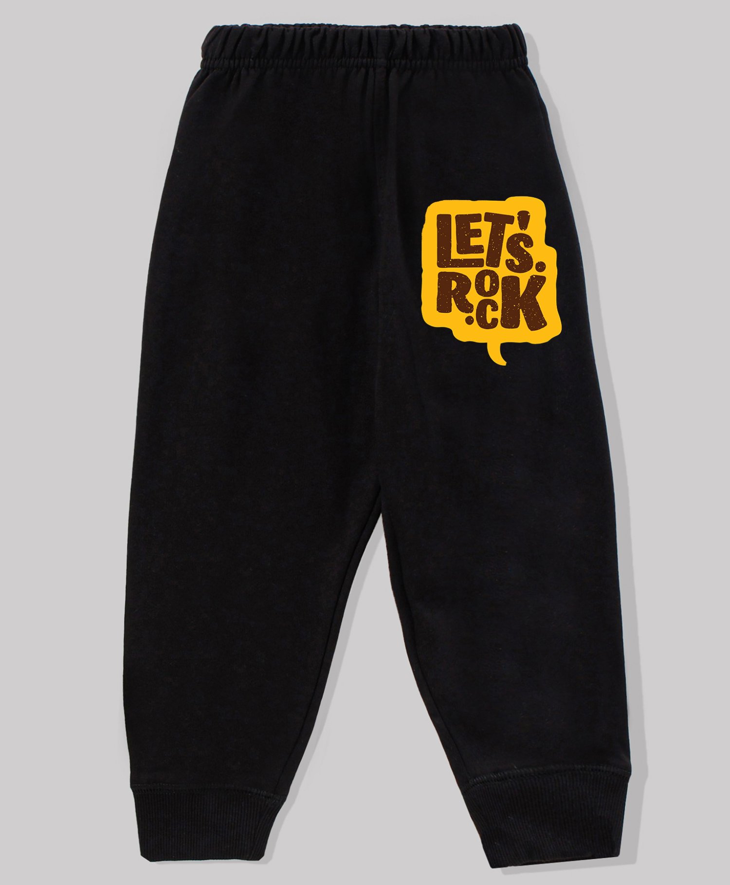 KAVEE 100% Cotton Biowashed Full Length Lounge Pant Lets Rock Print - Black-picture-16
