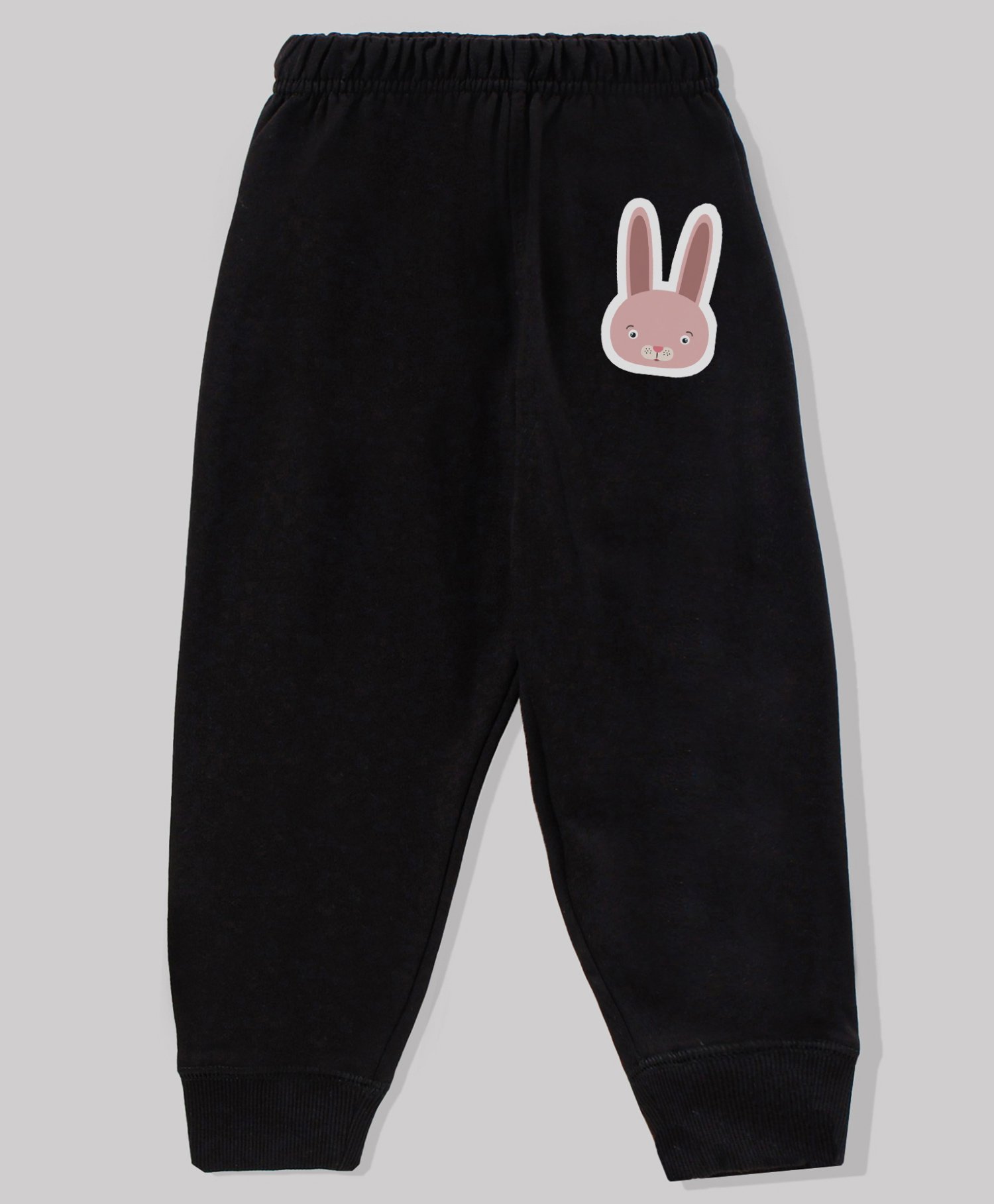 KAVEE 100% Cotton Biowashed Full Length Lounge Pant Bunny Print - Black-picture-19