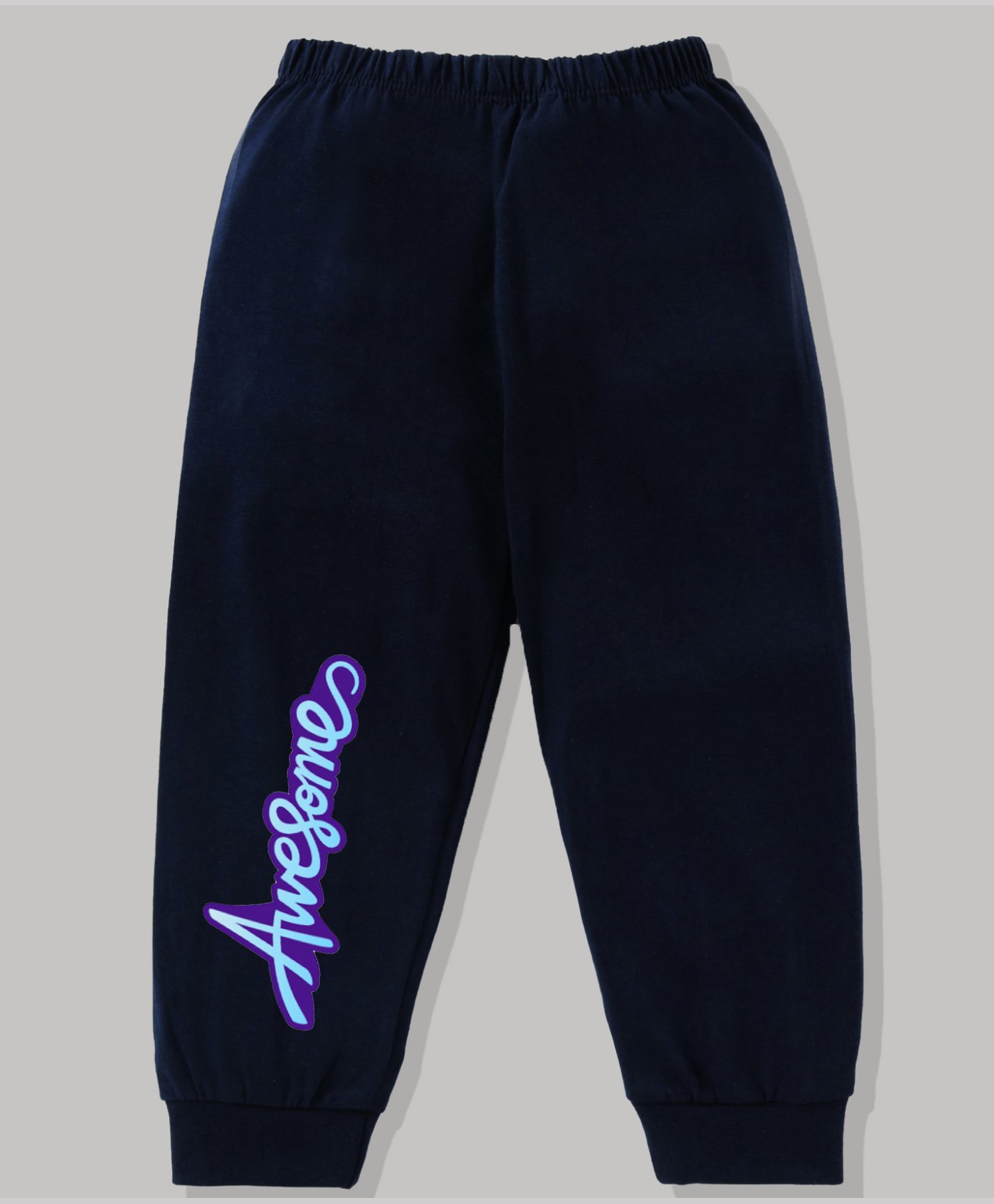 KAVEE 100% Cotton Biowashed Full Length Lounge Pant Awsome Print - Navy Blue-picture-21