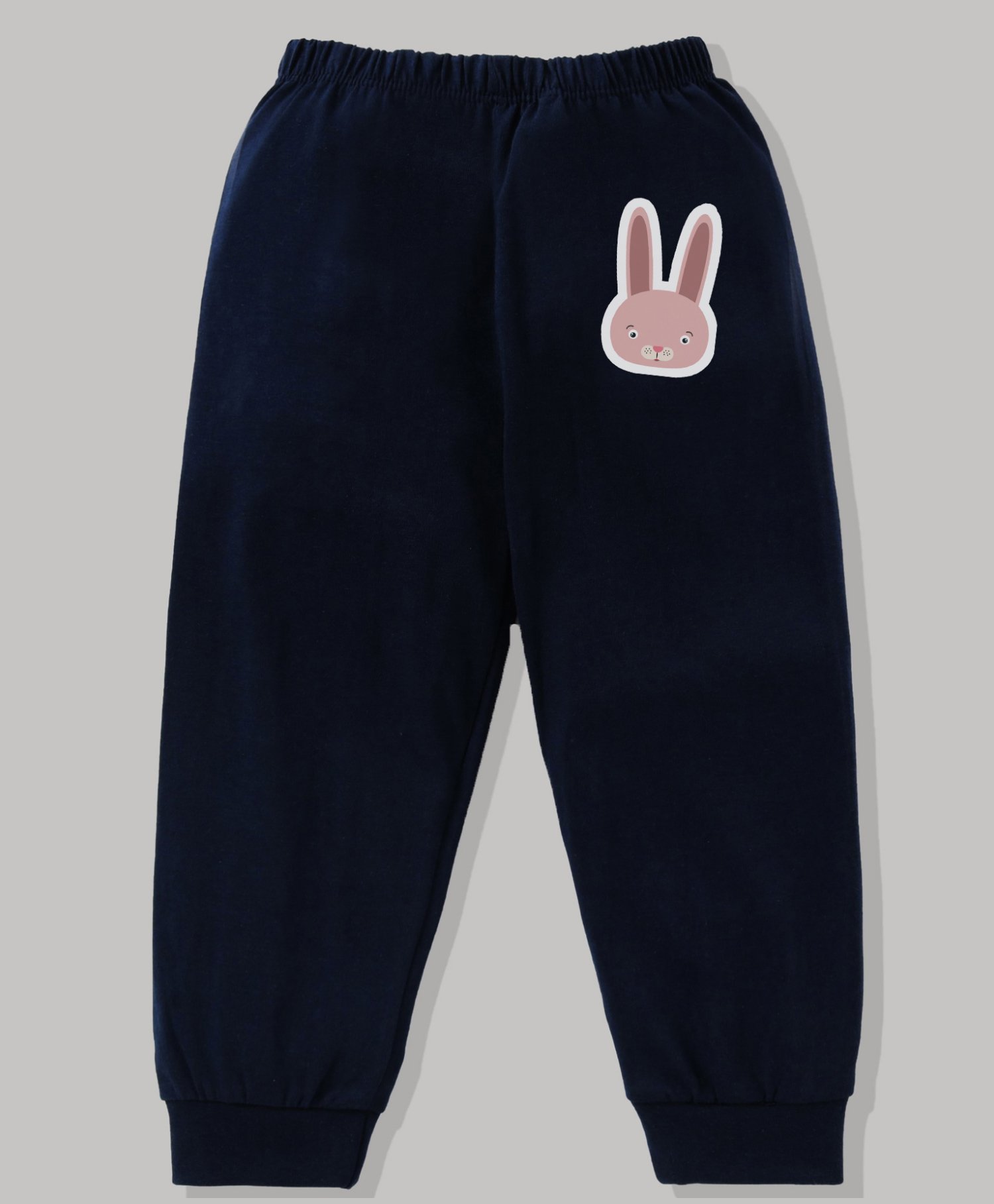 KAVEE 100% Cotton Biowashed Full Length Lounge Pant Bunny Print - Navy Blue-picture-15