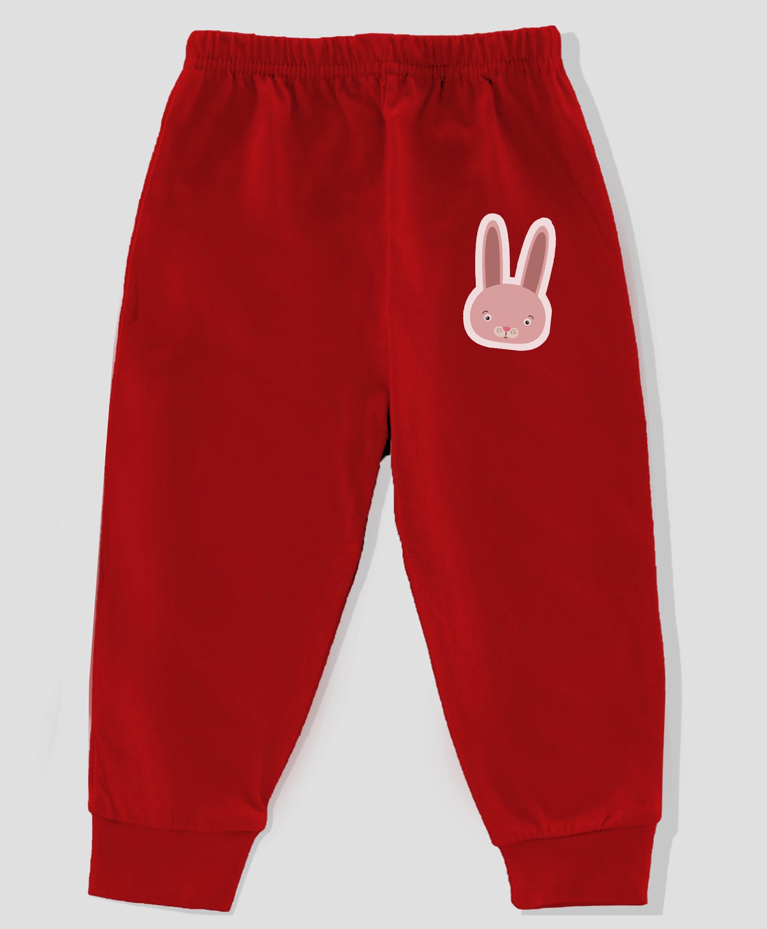 KAVEE 100% Cotton Biowashed Full Length Lounge Pant Bunny Print - Red-picture-20