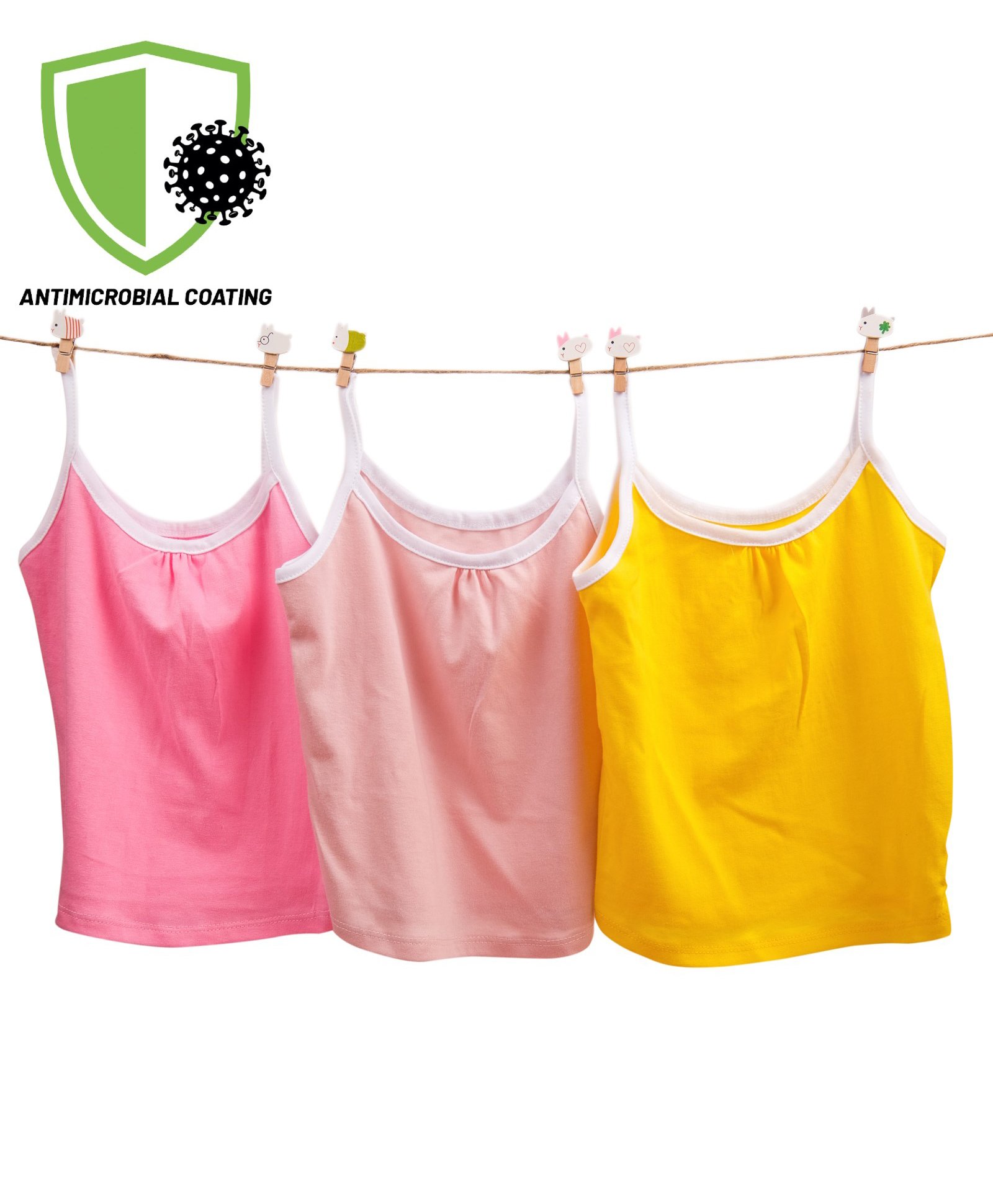 COCOON ORGANICS Sleeveless Anti-Microbial Solid Spaghetti Pack Of 3 - Pink Yellow And Peach-picture-13