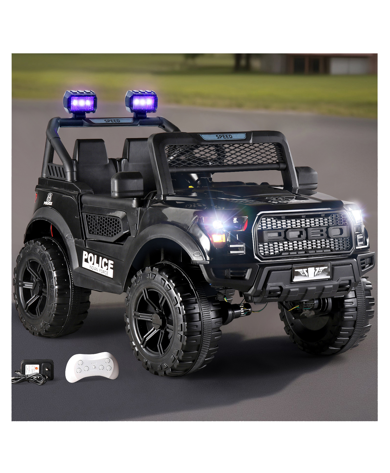 Babyhug Battery Operated Jeep With Music And Lights - Blue-image-27