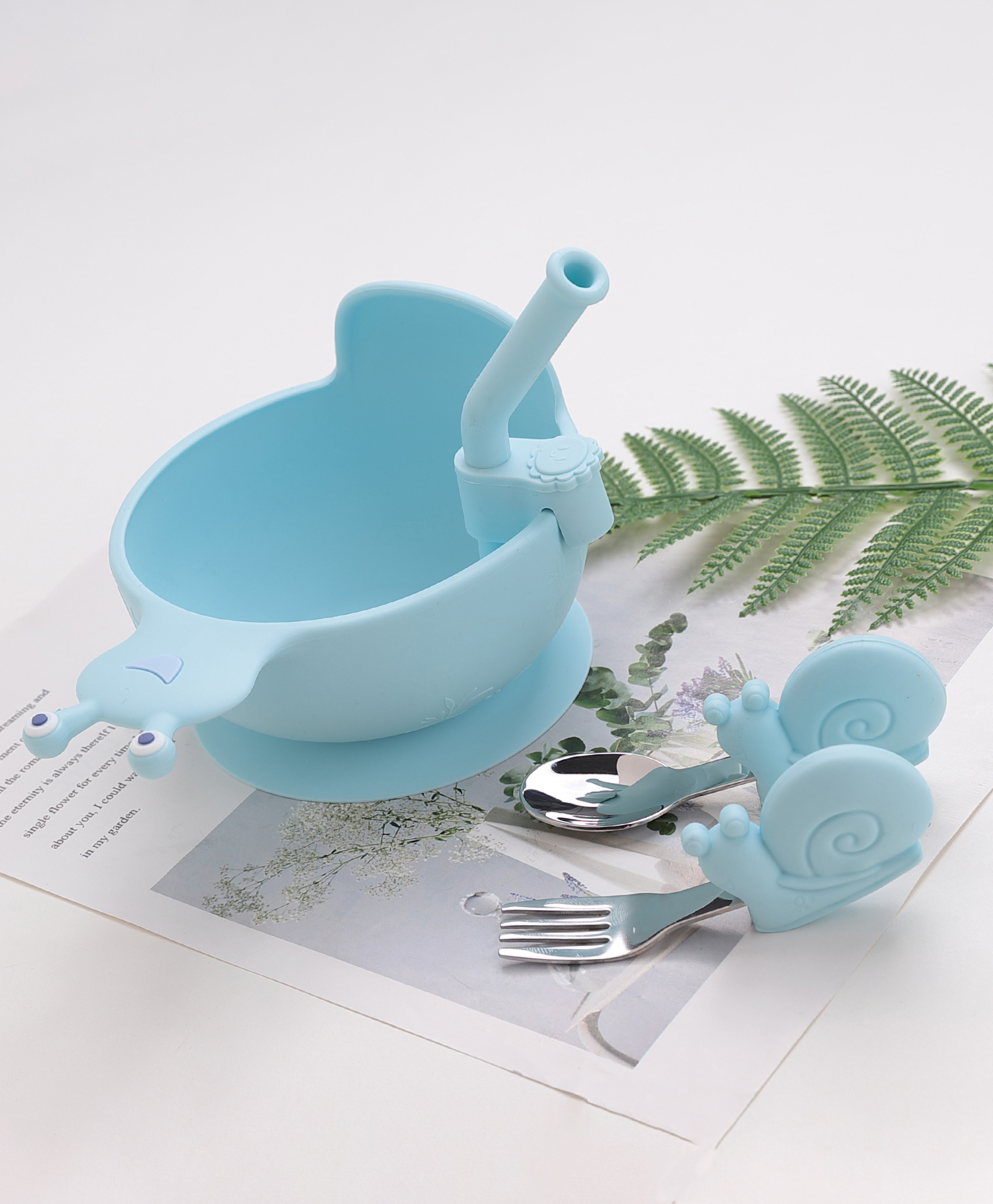Snail Shaped Feeding Set of 3- Blue-image-20