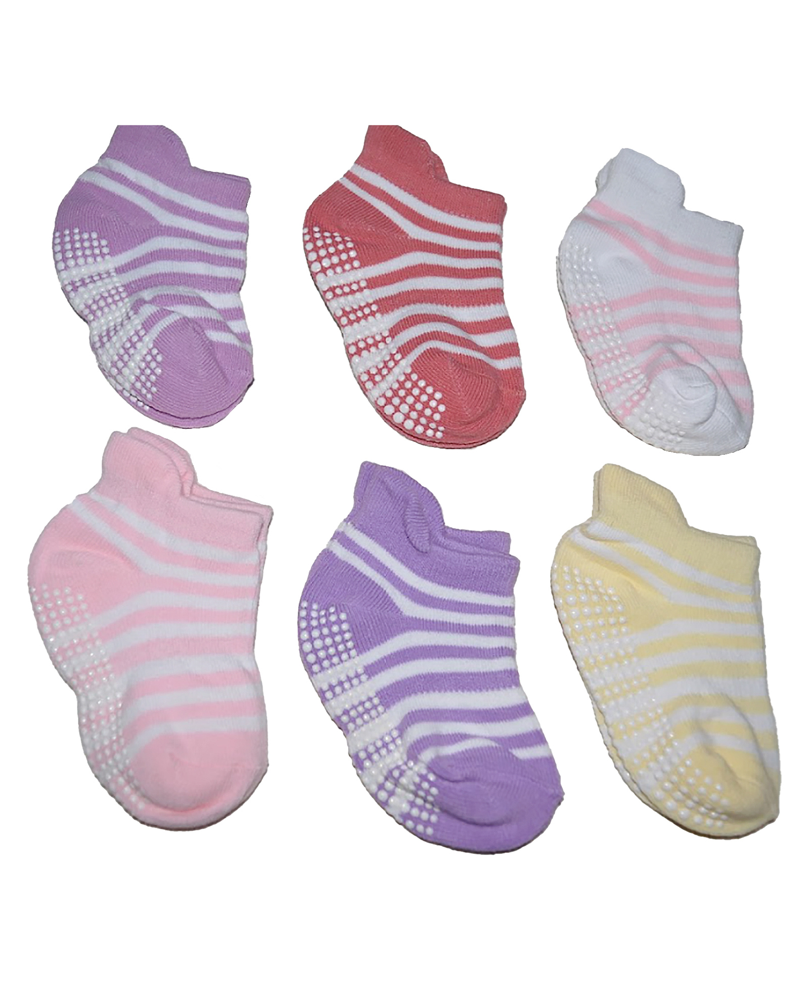 MOMISY Baby Non Slip Trainer Socks Pack Of 6 - Multicolour-image-2