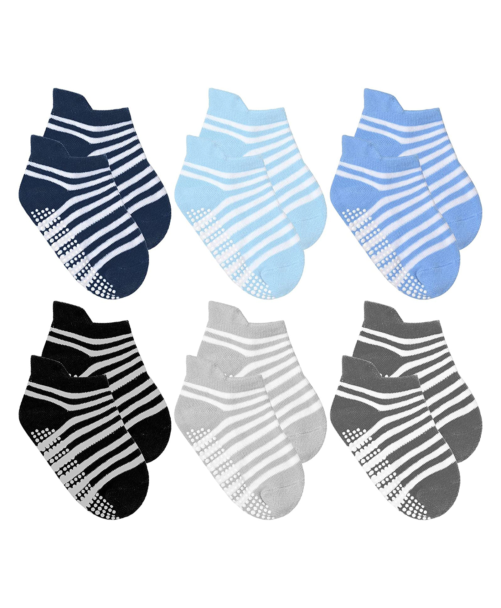 MOMISY Non Slip Trainer Socks Pack Of 6 - Multicolour-picture-10