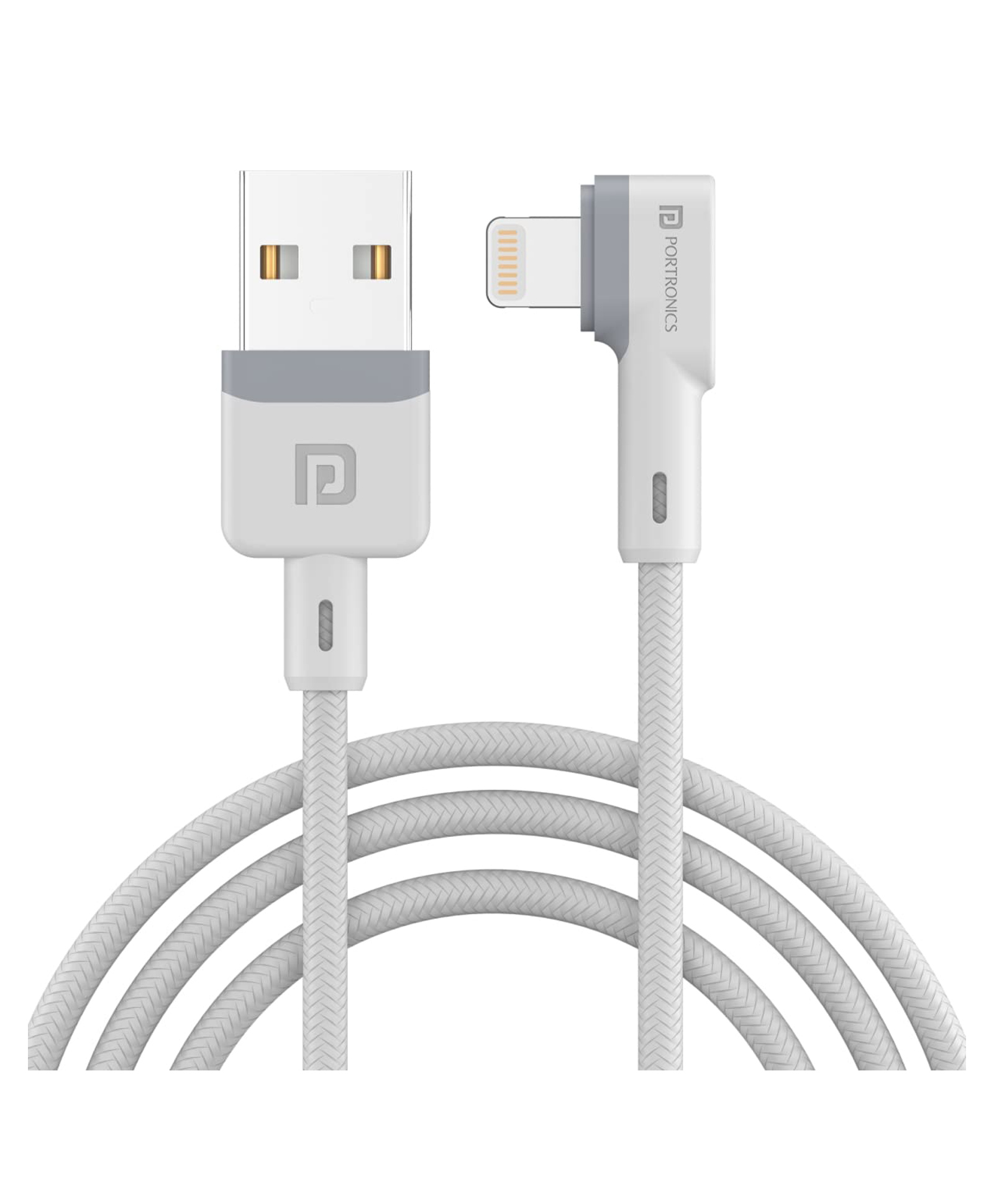 Portronics Konnect POR 1401 Fast Charging 3A 8 Pin USB Cable to Lightening with Fast Charge & Sync Function - White-image-34