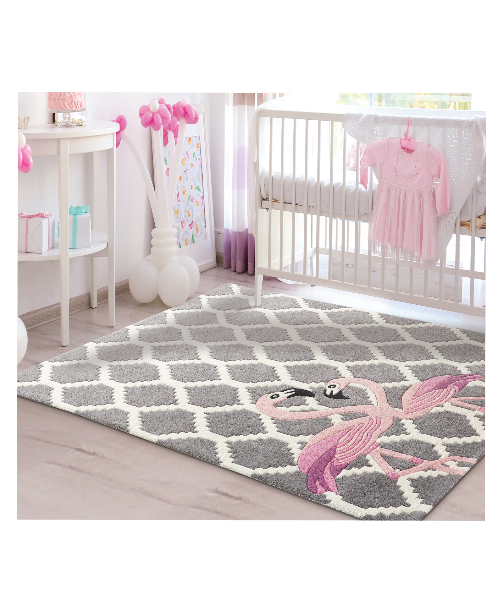 Little Looms Flammingo Rug - Grey-image-4