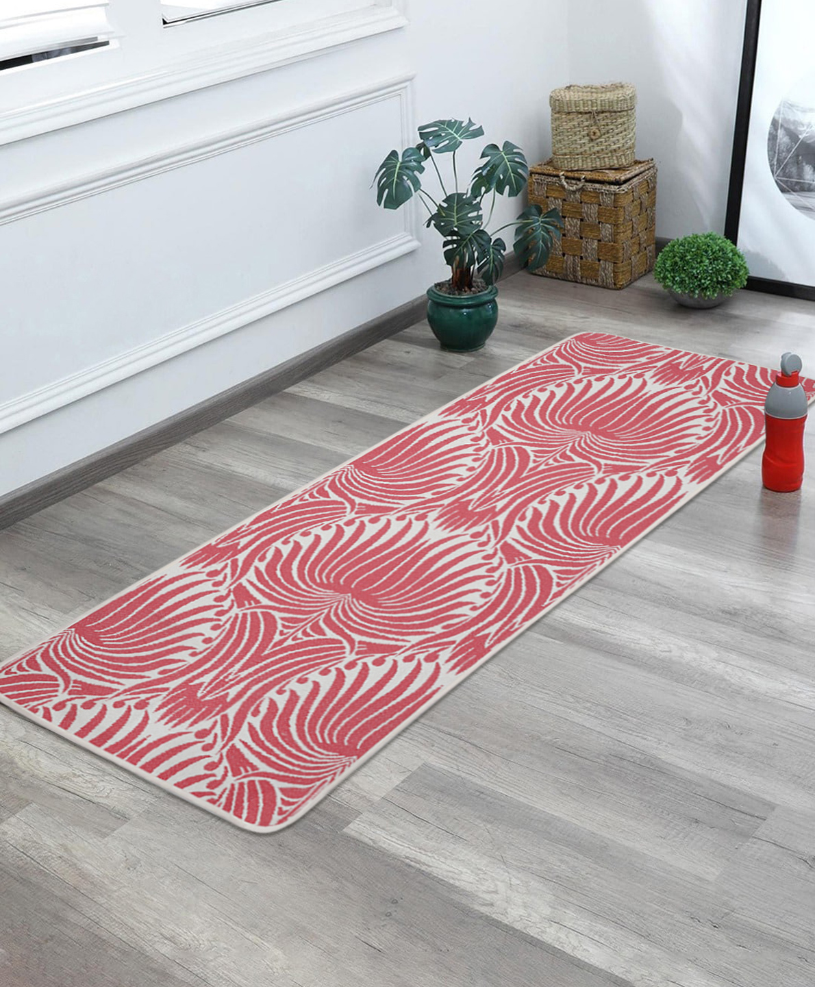 Saral Home Anti Skid Cotton Yoga Exercise Rugs - Pink-picture-15